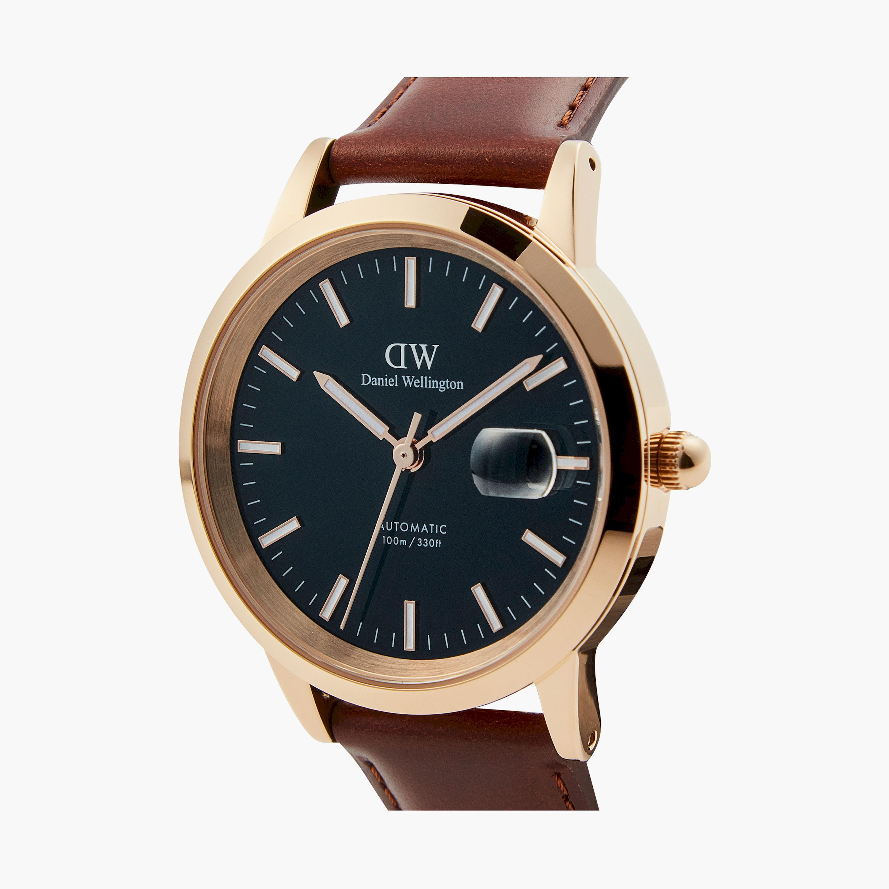 Daniel Welington Men's 40MM Gold Analog Leather Strap Watch | DW00100758-men-watchesandjewellery-watches-image-2