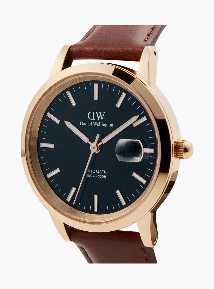 Daniel Welington Men's 40MM Gold Analog Leather Strap Watch | DW00100758-men-watchesandjewellery-watches-image-2