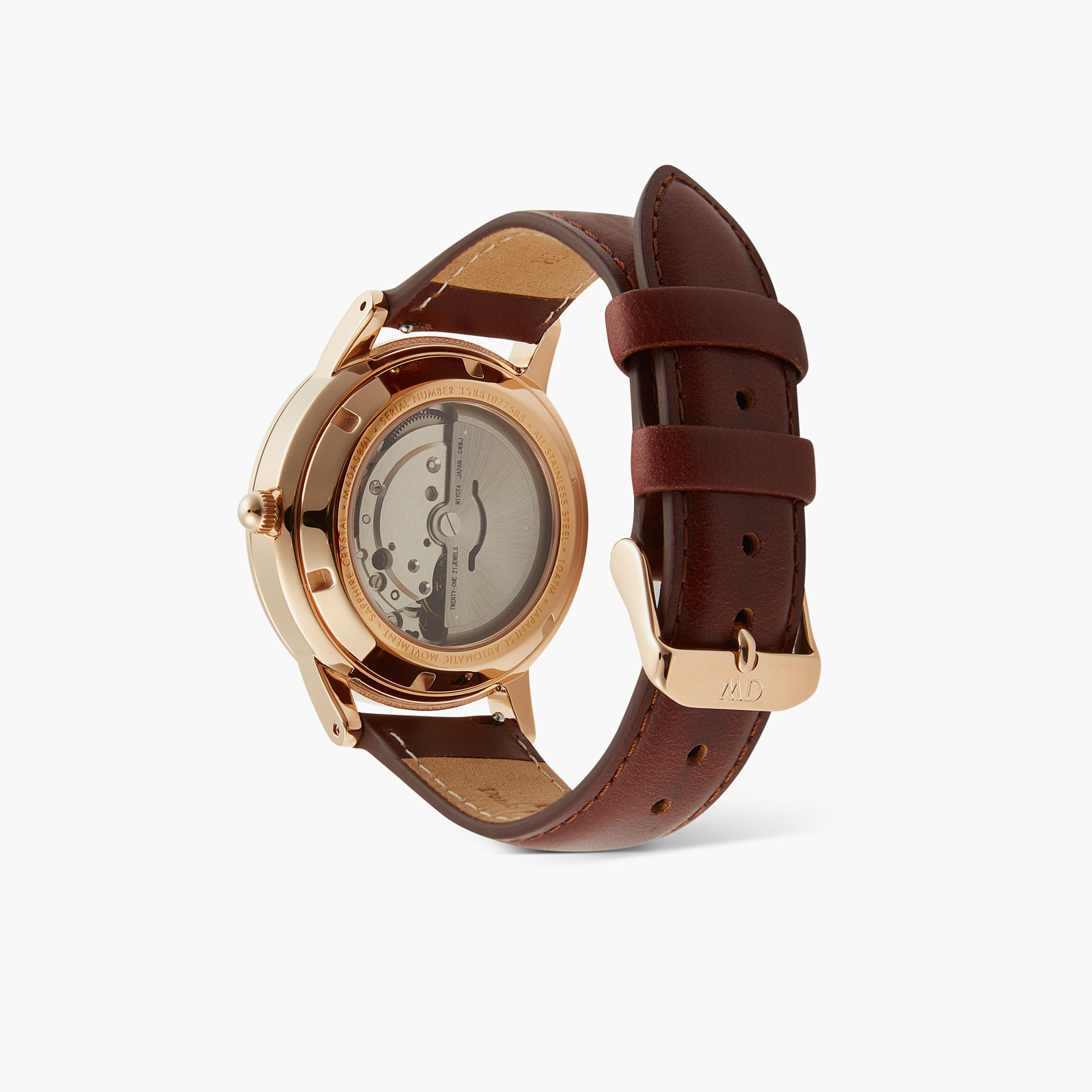 Daniel Welington Men's 40MM Gold Analog Leather Strap Watch | DW00100758-men-watchesandjewellery-watches-image-3