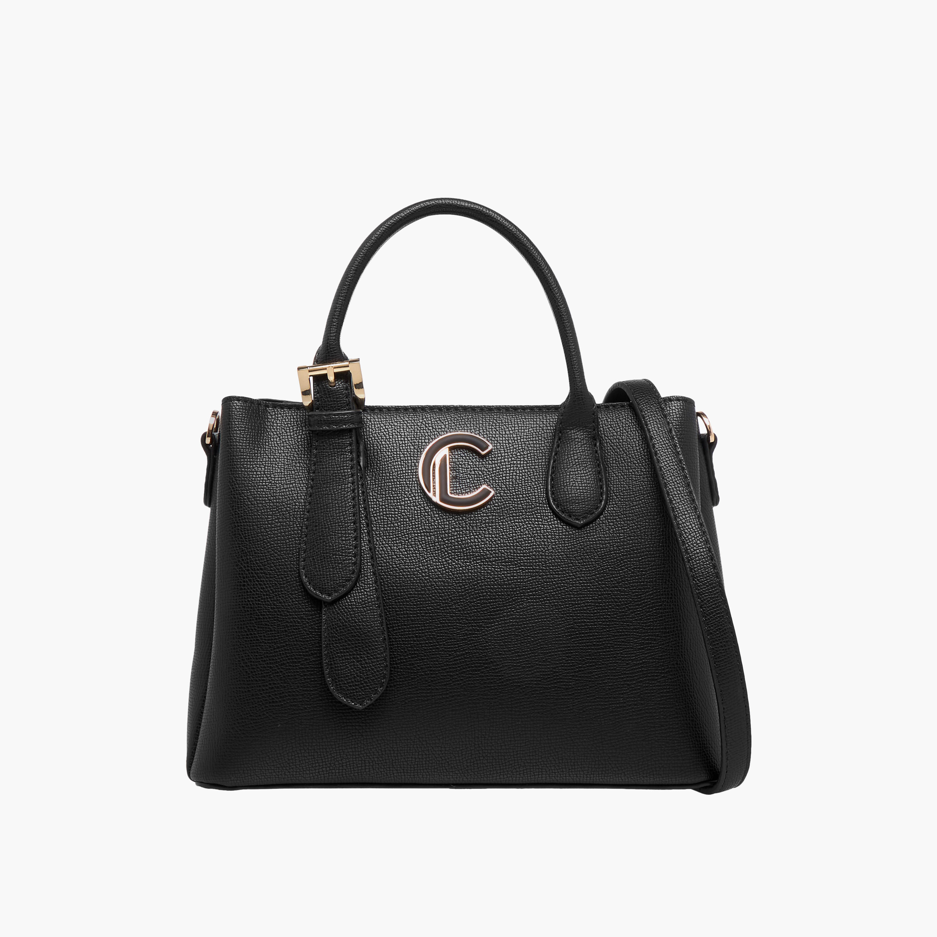 شنطة توتي بارزة الملمس بحزام قابل للفصل وسحاب إغلاق من لو كونفورت-women-bagsandwallets-handbags-image-1