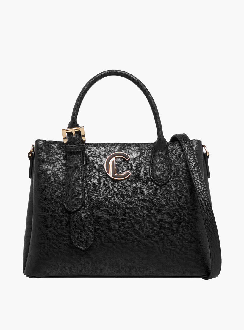 Le Confort Textured Tote Bag with Detachable Strap and Zip Closure-women-bagsandwallets-handbags-image-1