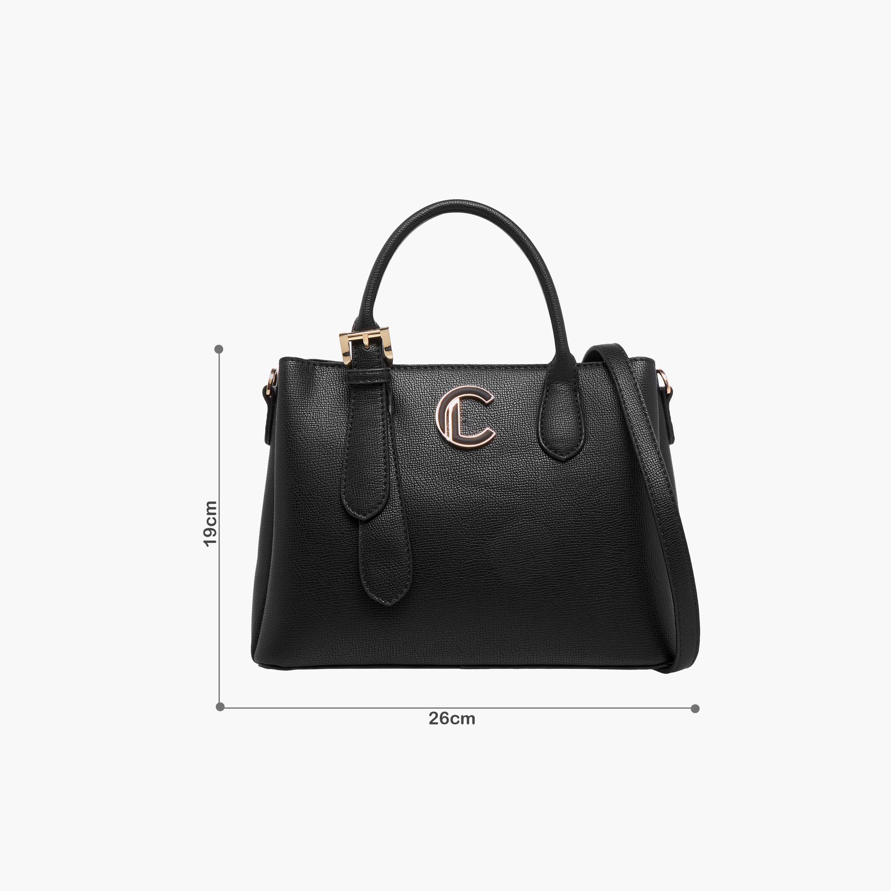 شنطة توتي بارزة الملمس بحزام قابل للفصل وسحاب إغلاق من لو كونفورت-women-bagsandwallets-handbags-image-2