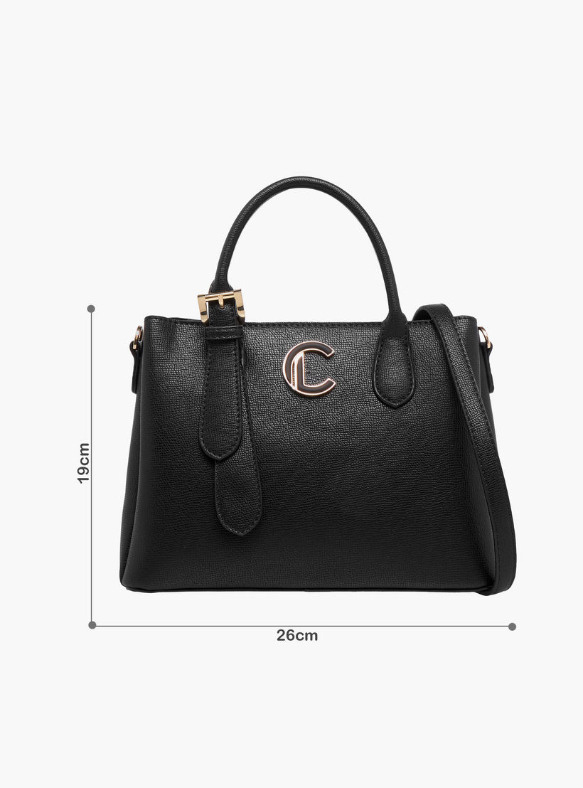 Le Confort Textured Tote Bag with Detachable Strap and Zip Closure-women-bagsandwallets-handbags-image-2