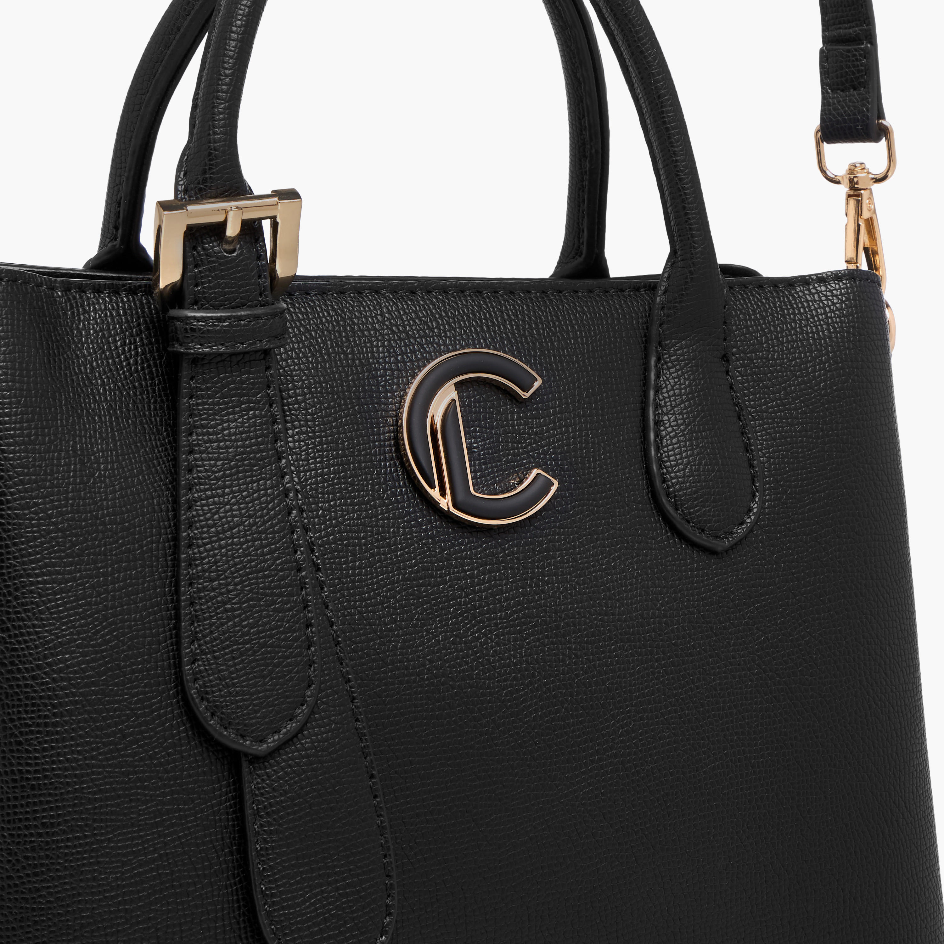 شنطة توتي بارزة الملمس بحزام قابل للفصل وسحاب إغلاق من لو كونفورت-women-bagsandwallets-handbags-image-7