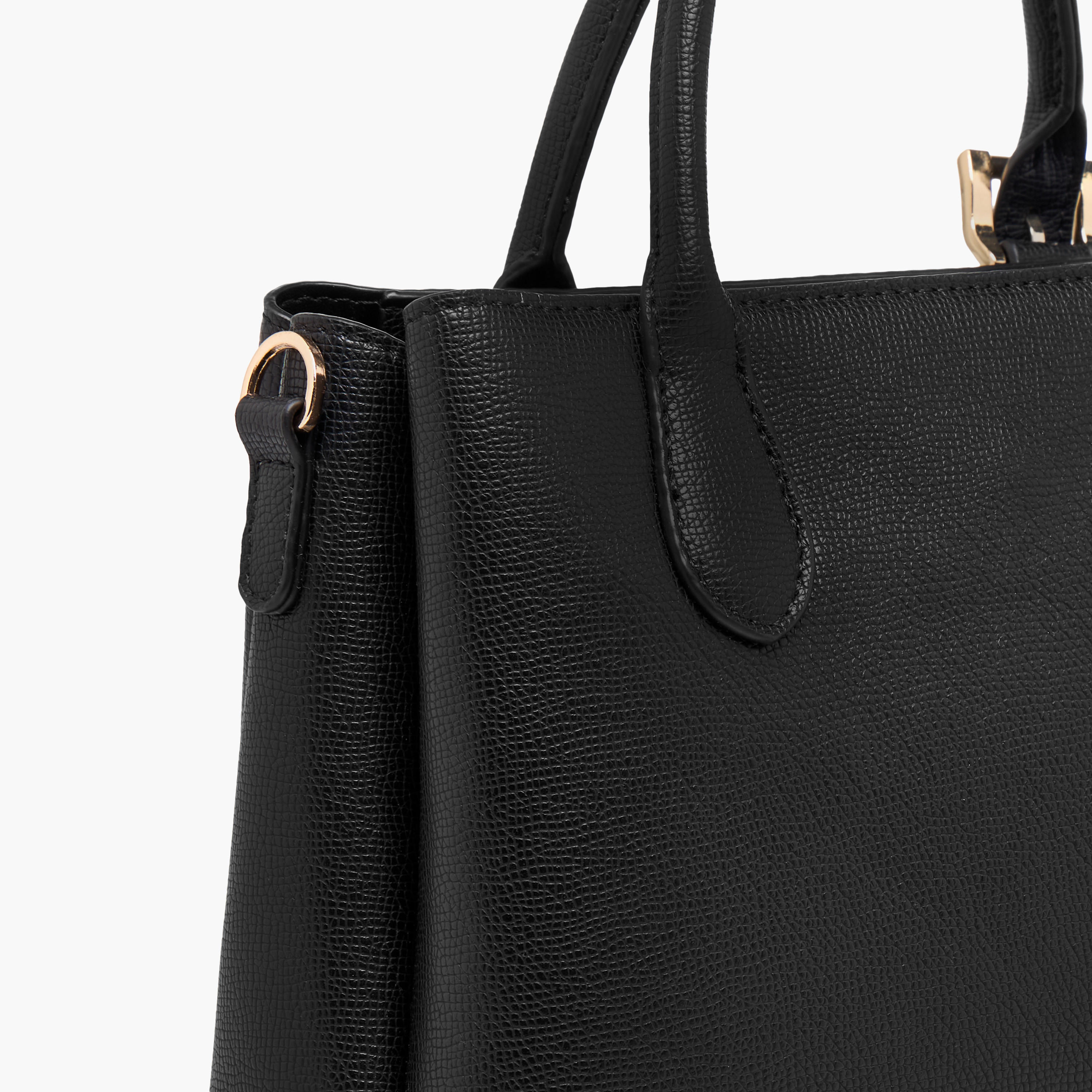 شنطة توتي بارزة الملمس بحزام قابل للفصل وسحاب إغلاق من لو كونفورت-women-bagsandwallets-handbags-image-6