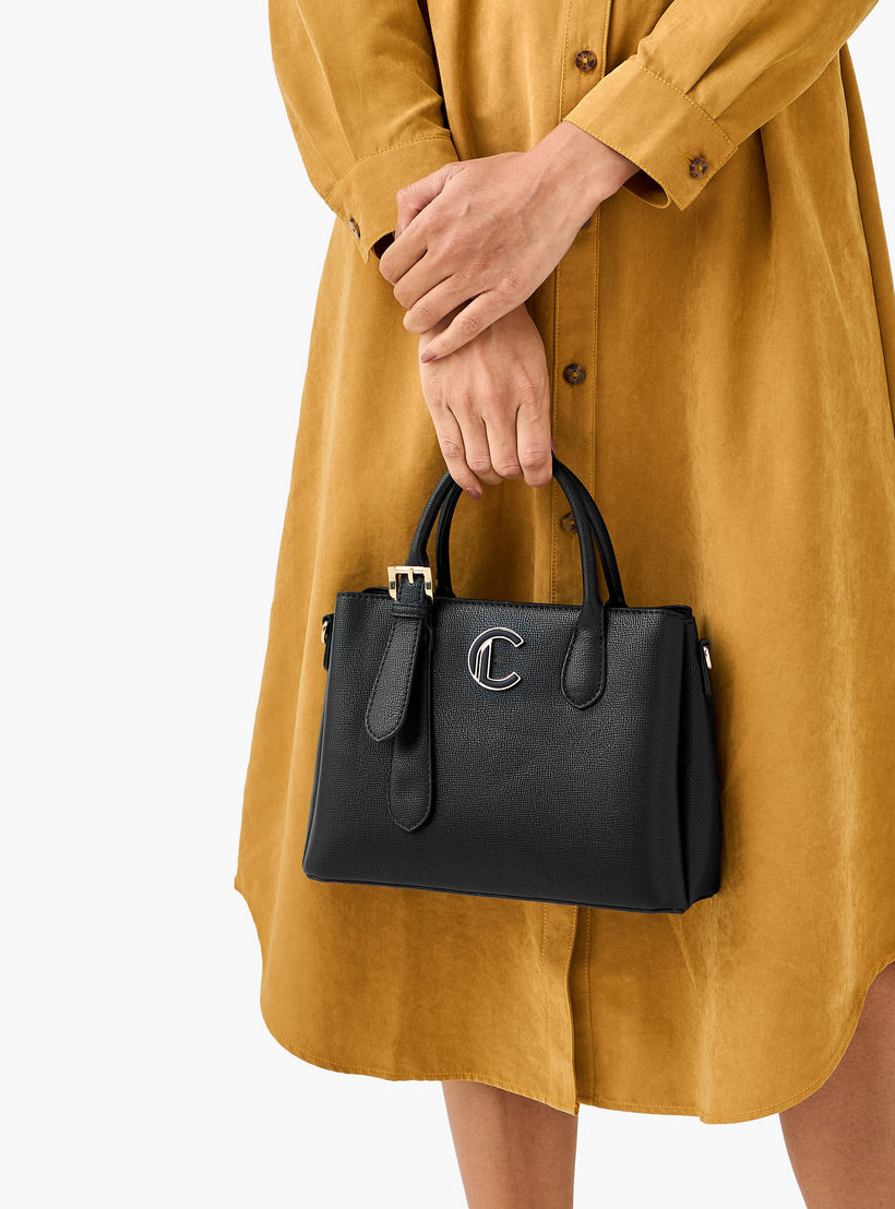 Le Confort Textured Tote Bag with Detachable Strap and Zip Closure-women-bagsandwallets-handbags-image-9