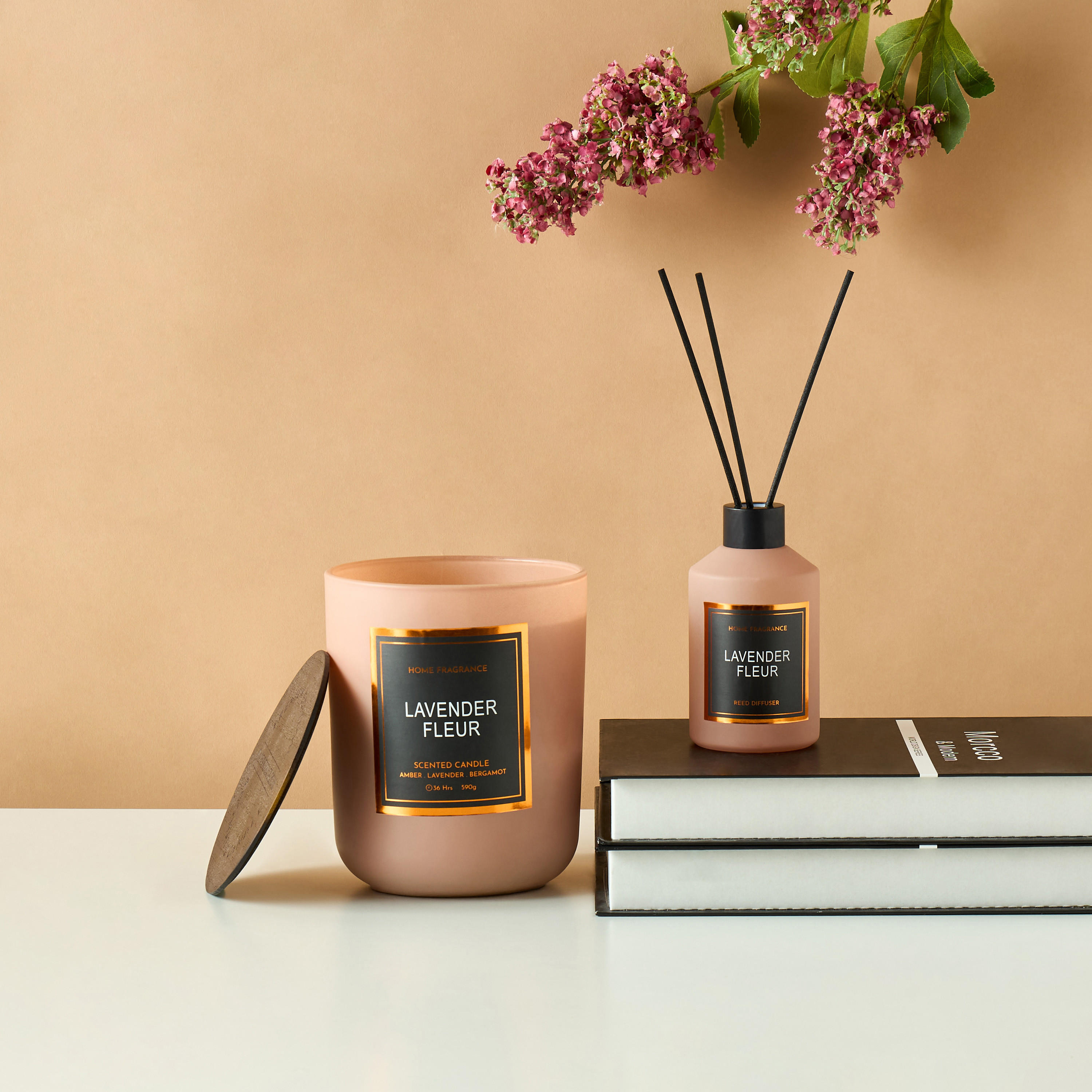 Elegance Matt  Lavender Fleur Scented Glass Jar Candle - 590 gms-household-homefragrance-candles-image-6