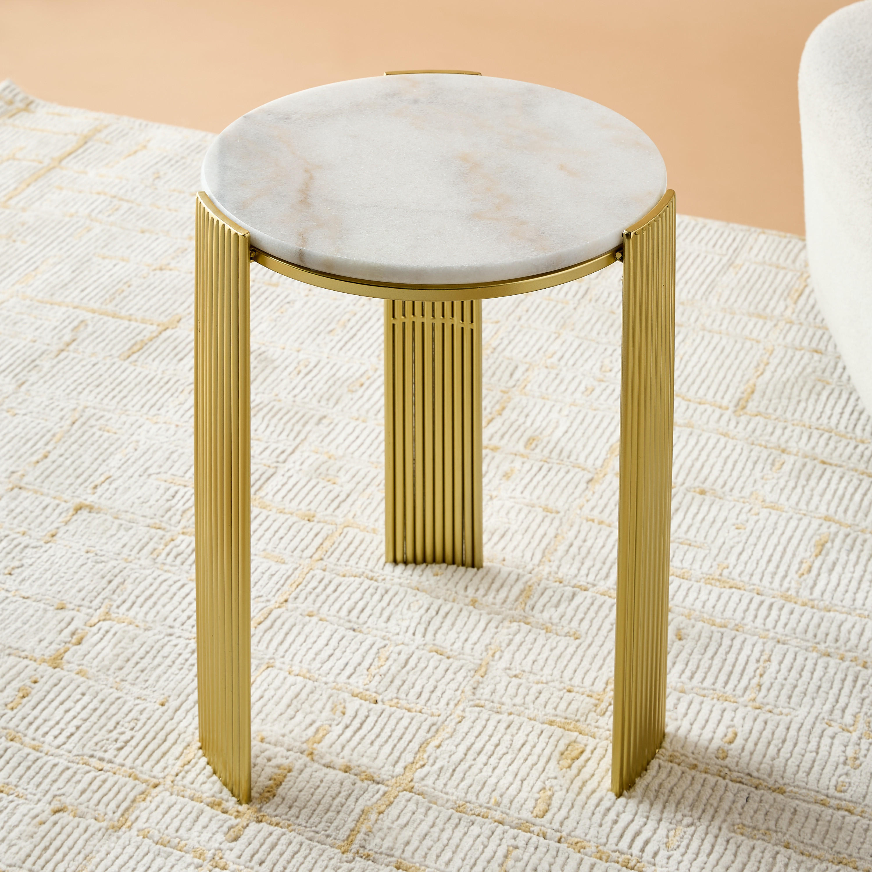Marble Top Side Table - 43x55 cms-furniture-livingroom-sideandendtables-image-2