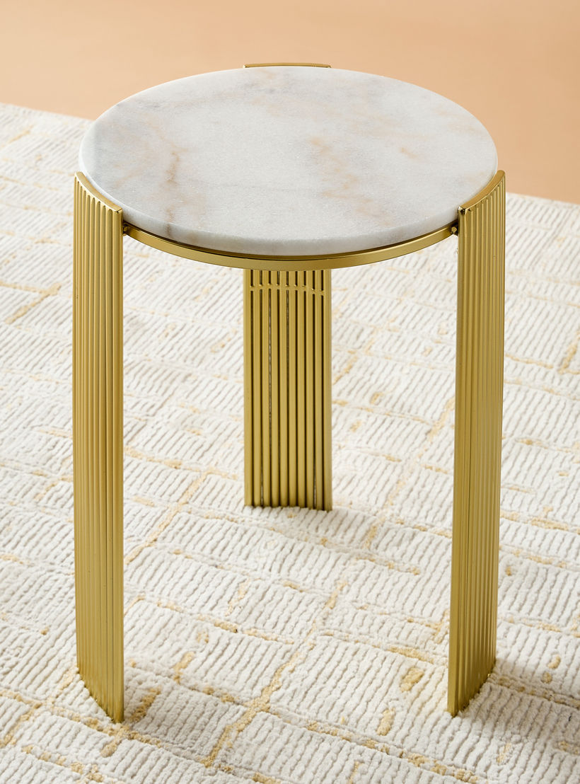 Marble Top Side Table - 43x55 cms-furniture-livingroom-sideandendtables-image-2