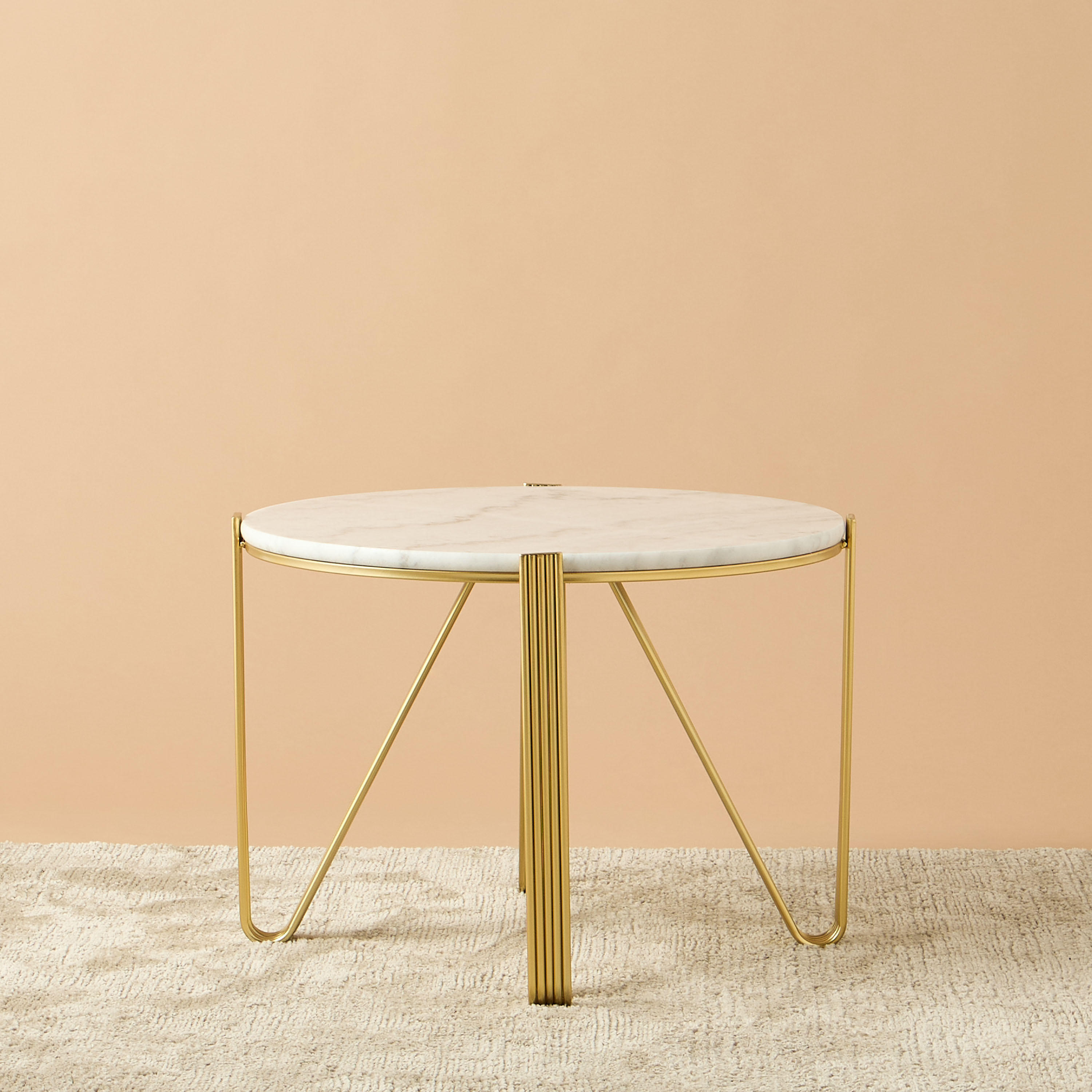 Marble Top Round Accent Table - 60x45 cms-furniture-livingroom-sideandendtables-image-3