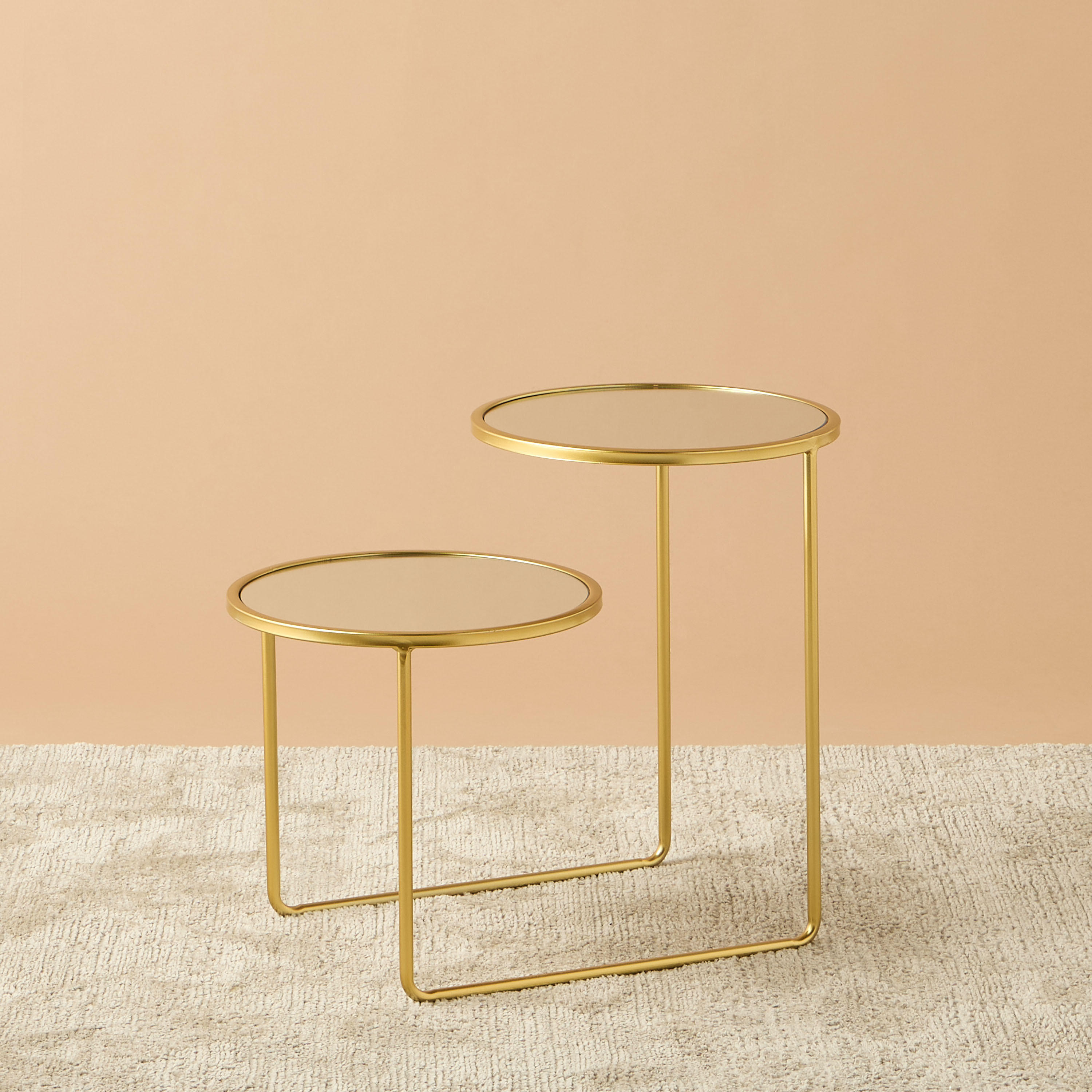Mirror Top 2-Tier Side Table - 61x36x50 cms-furniture-livingroom-sideandendtables-image-1
