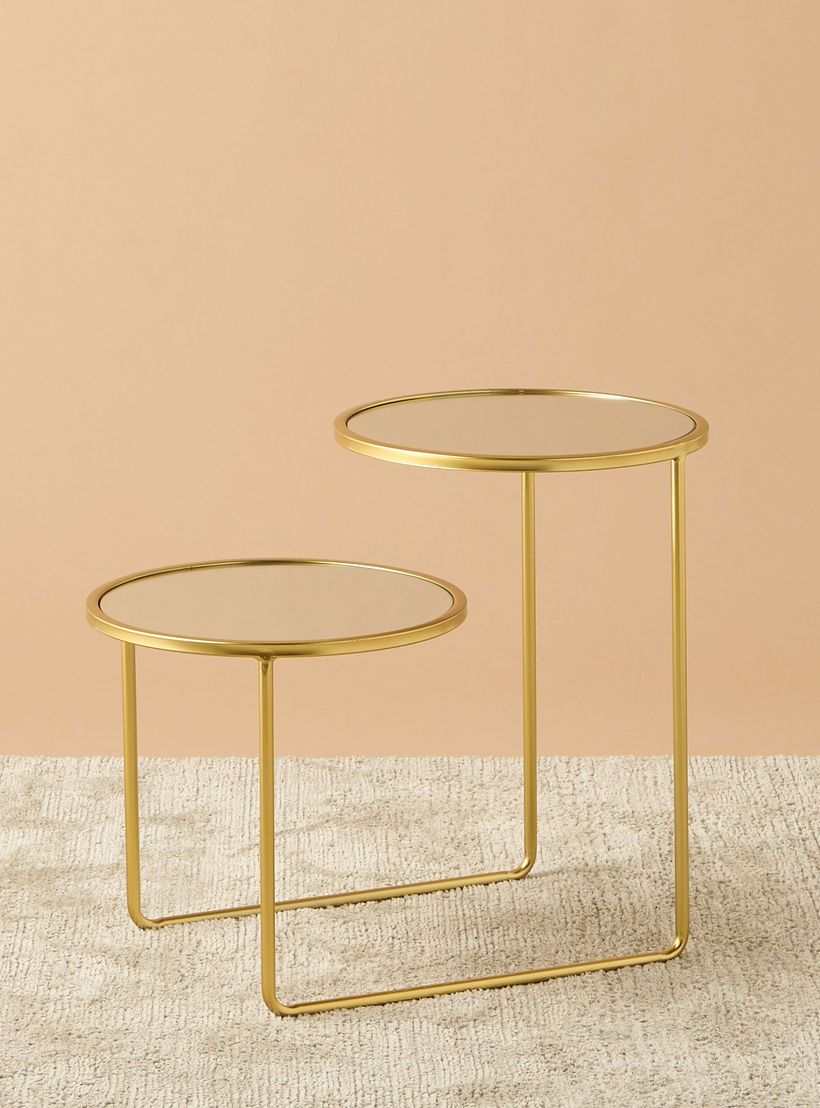 Mirror Top 2-Tier Side Table - 61x36x50 cms-furniture-livingroom-sideandendtables-image-1