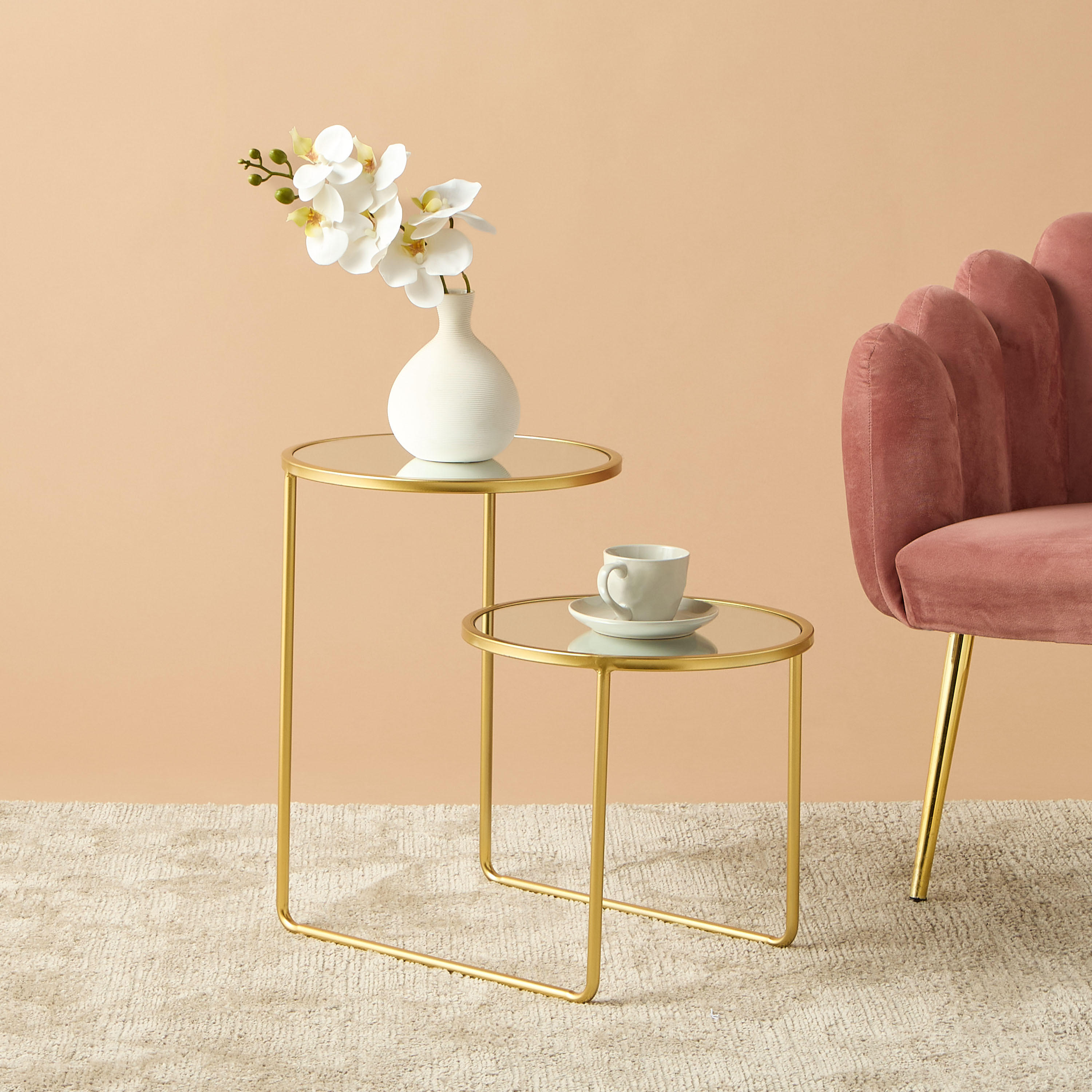 Mirror Top 2-Tier Side Table - 61x36x50 cms-furniture-livingroom-sideandendtables-image-2