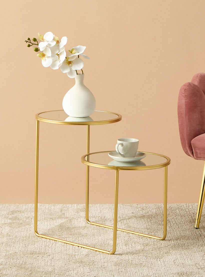 Mirror Top 2-Tier Side Table - 61x36x50 cms-furniture-livingroom-sideandendtables-image-2