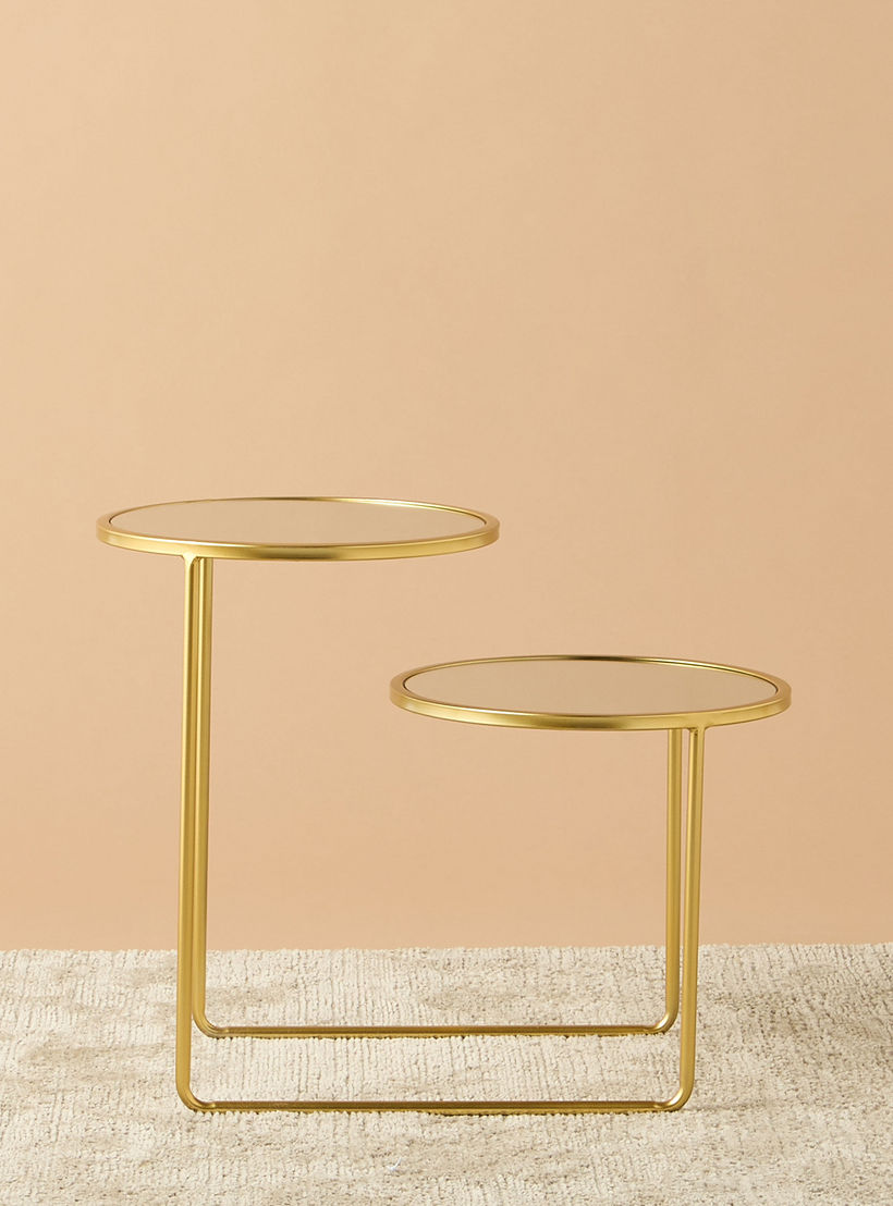Mirror Top 2-Tier Side Table - 61x36x50 cms-furniture-livingroom-sideandendtables-image-3