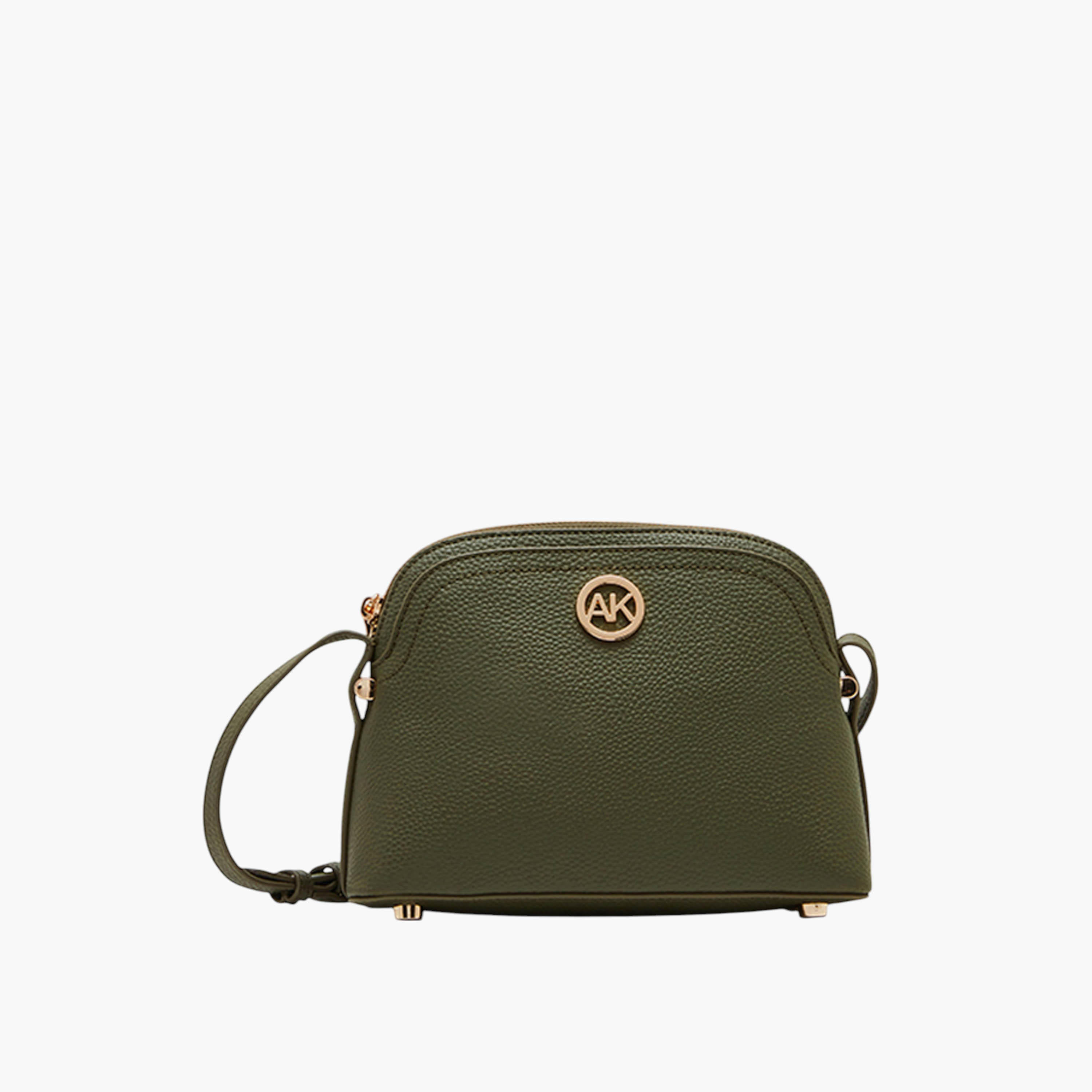 شنطة كروس بودي بارزة الملمس مع حزام قابل للتعديل وسحاب إغلاق من آن كلاين-women-bagsandwallets-handbags-image-1