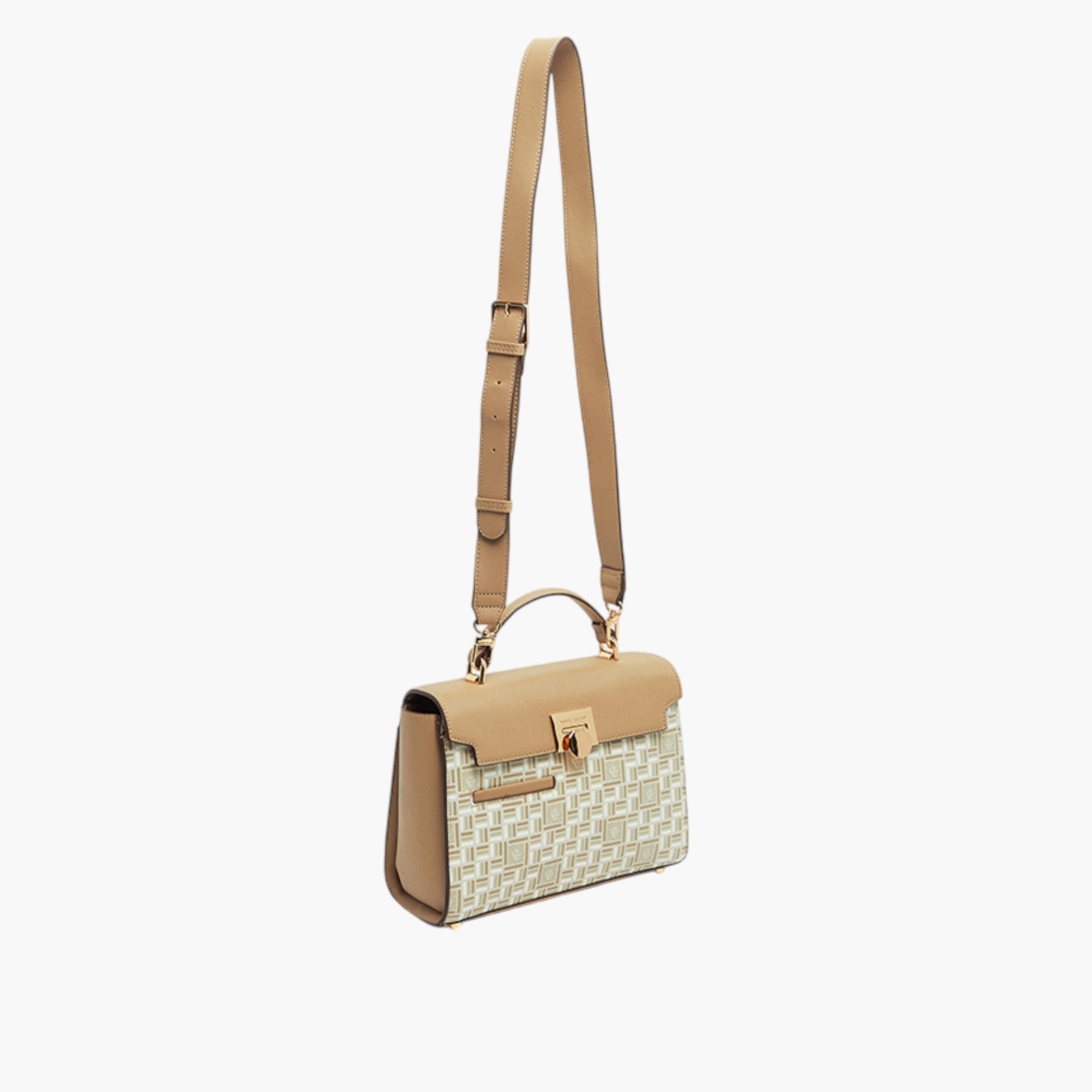 شنطة كروس بودي بارزة الملمس بطية إغلاق وحزام قابل للتعديل من آن كلاين-women-bagsandwallets-handbags-image-4