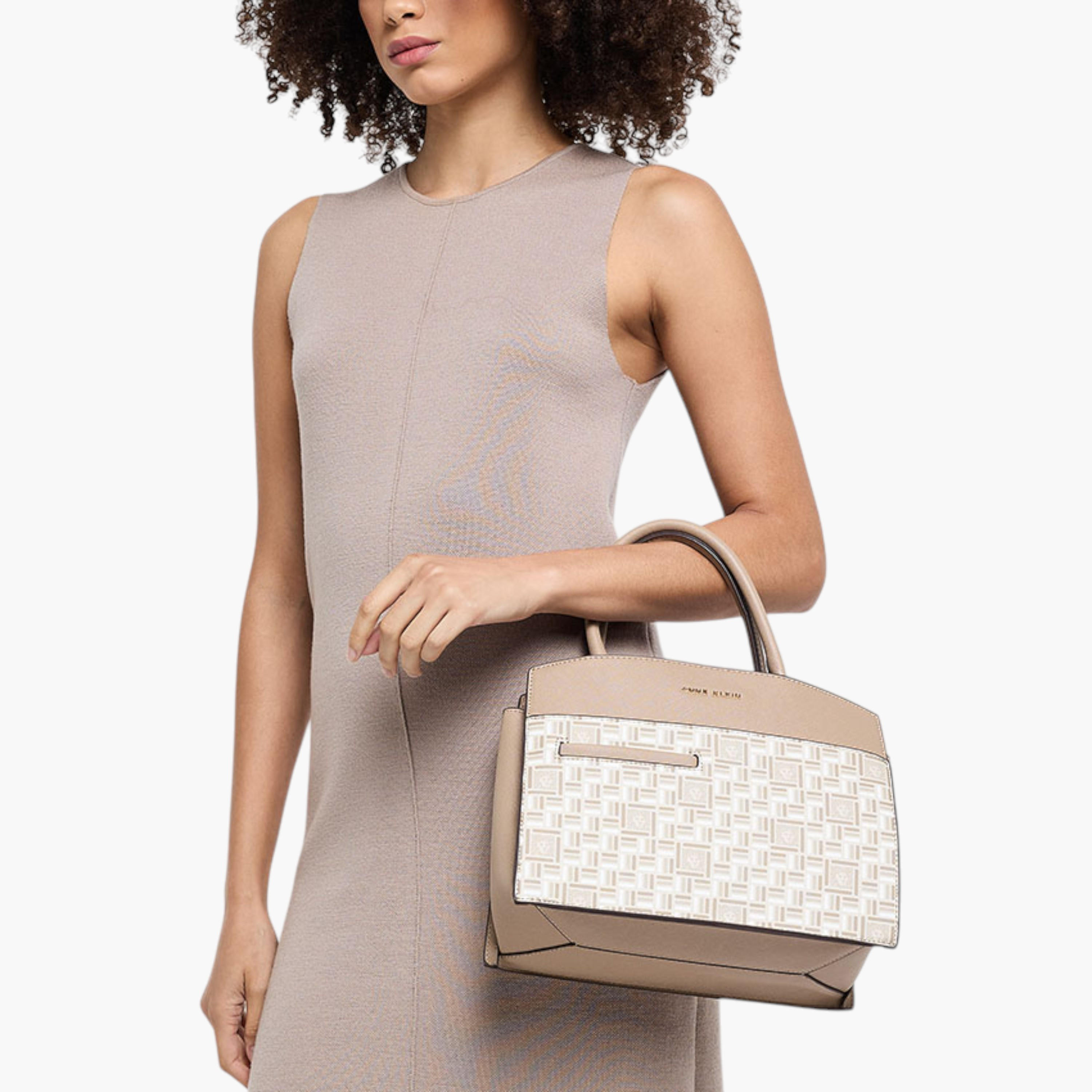 Anne Klein Printed Tote Bag with Zip Closure and Detachable Strap-women-bagsandwallets-handbags-image-1