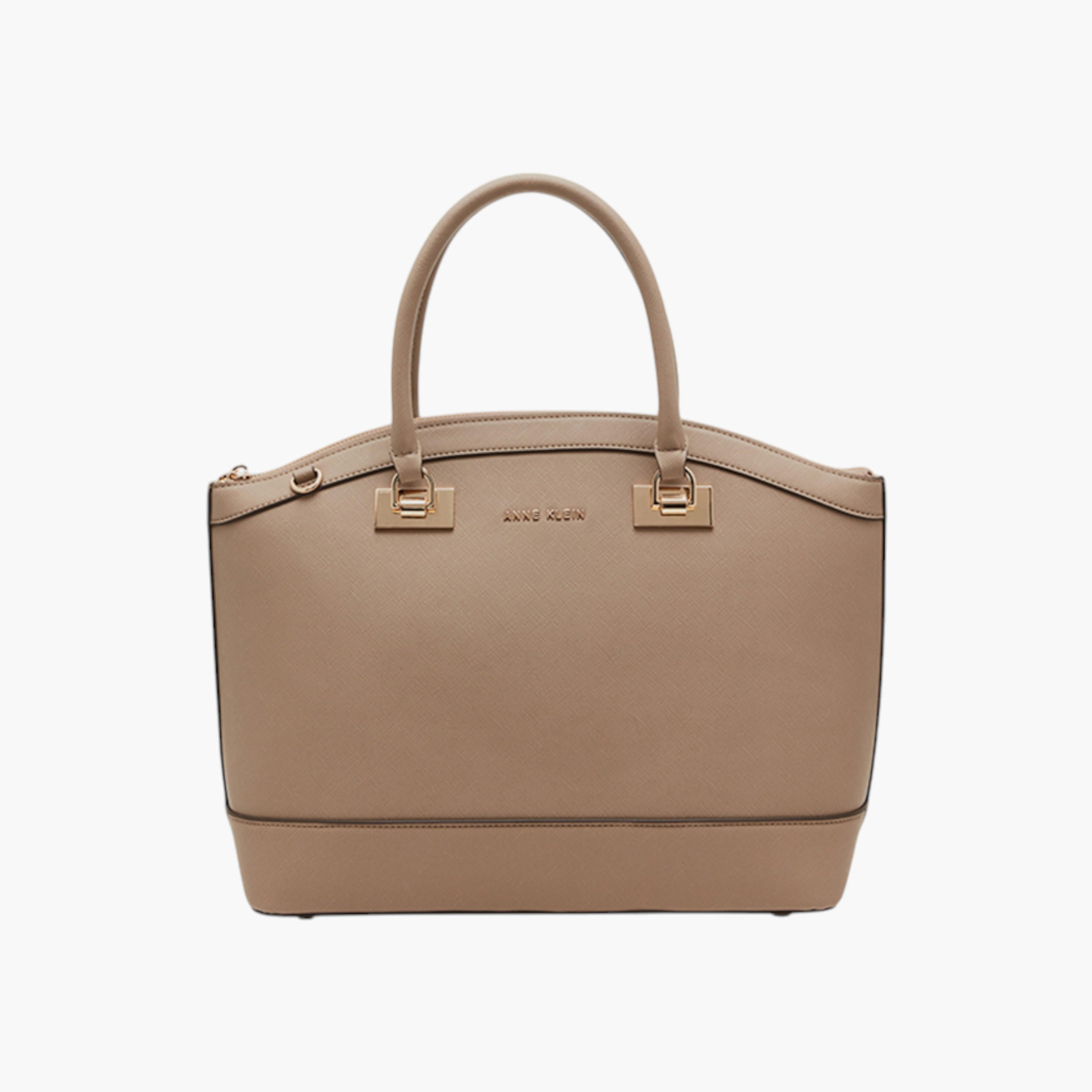 Anne Klein Solid Tote Bag with Double Handle and Zip Closure-women-bagsandwallets-handbags-image-1
