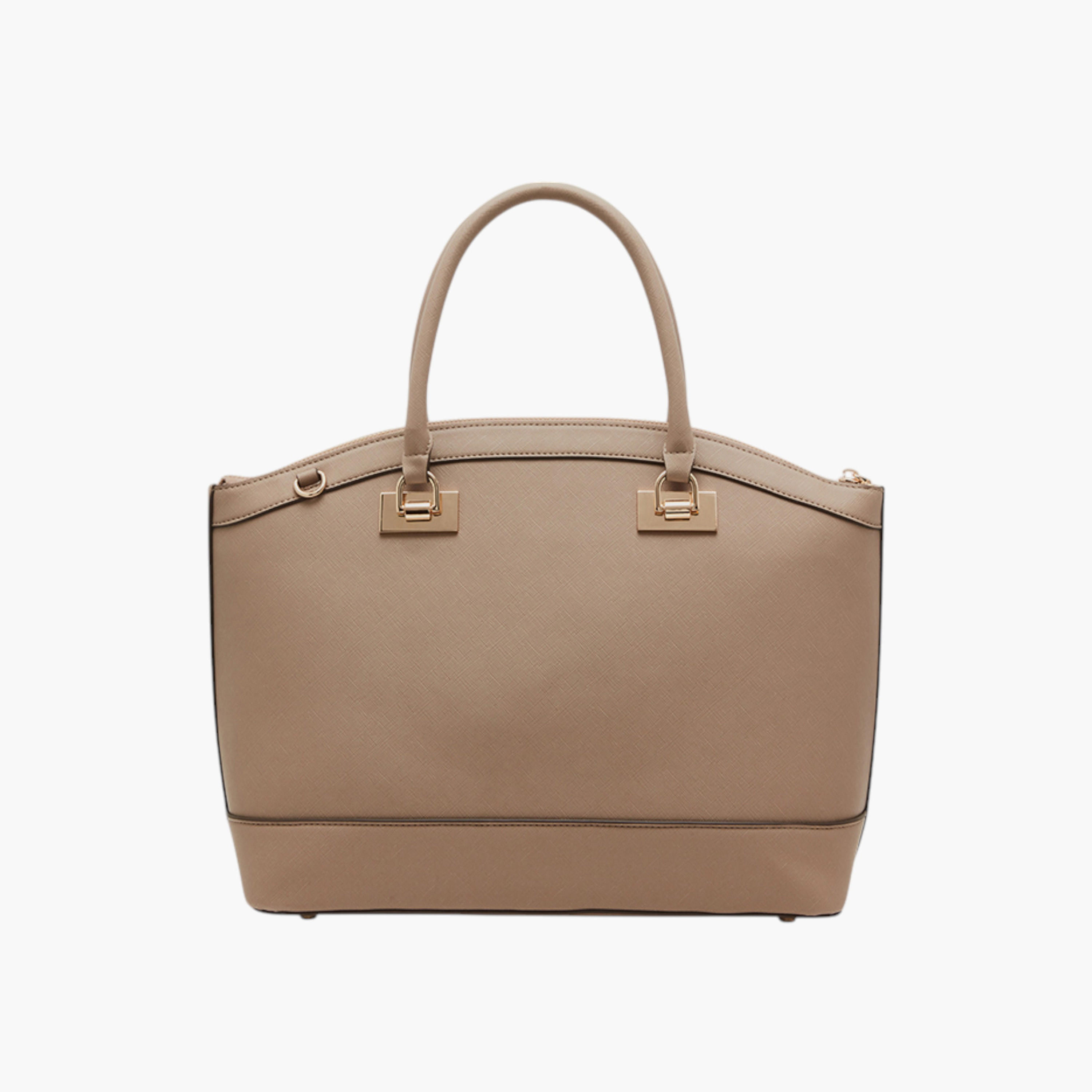 Anne Klein Solid Tote Bag with Double Handle and Zip Closure-women-bagsandwallets-handbags-image-3
