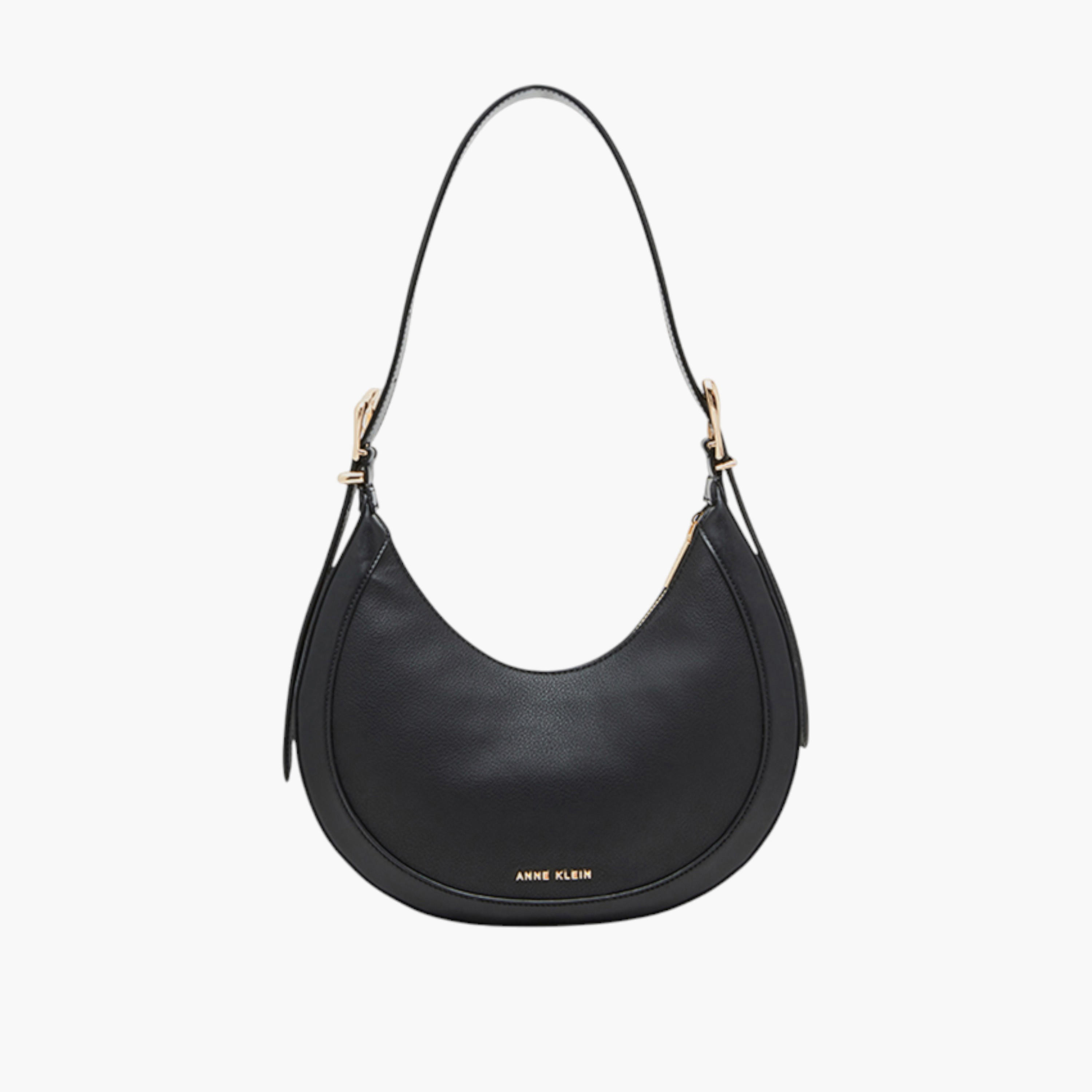شنطة كتف سادة بسحاب إغلاق وحزام قابل للتعديل من آن كلاين-women-bagsandwallets-handbags-image-1