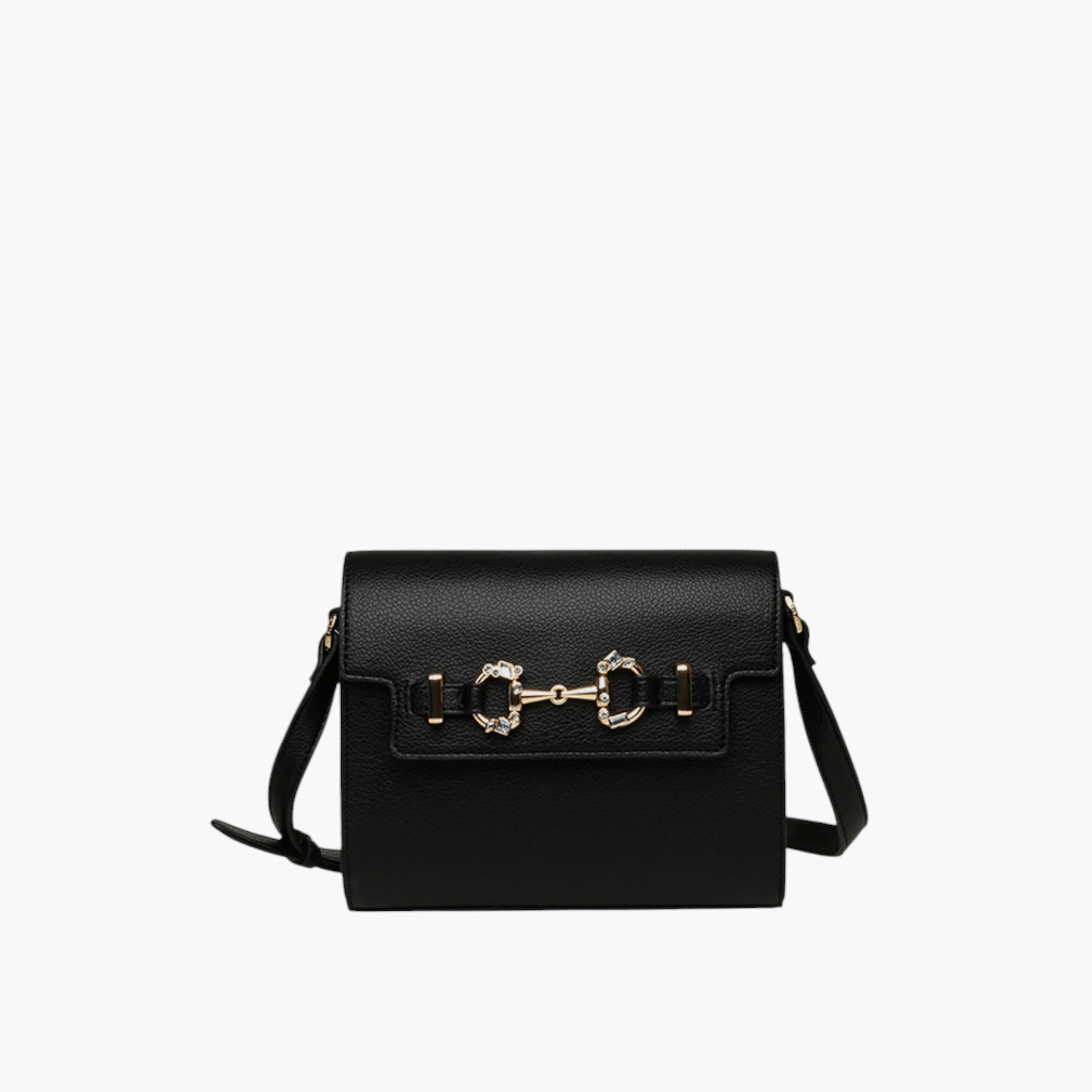 شنطة كروس بودي بحزام قابل للتعديل وطية إغلاق وزينة إبزيم من آن كلاين-women-bagsandwallets-handbags-image-1