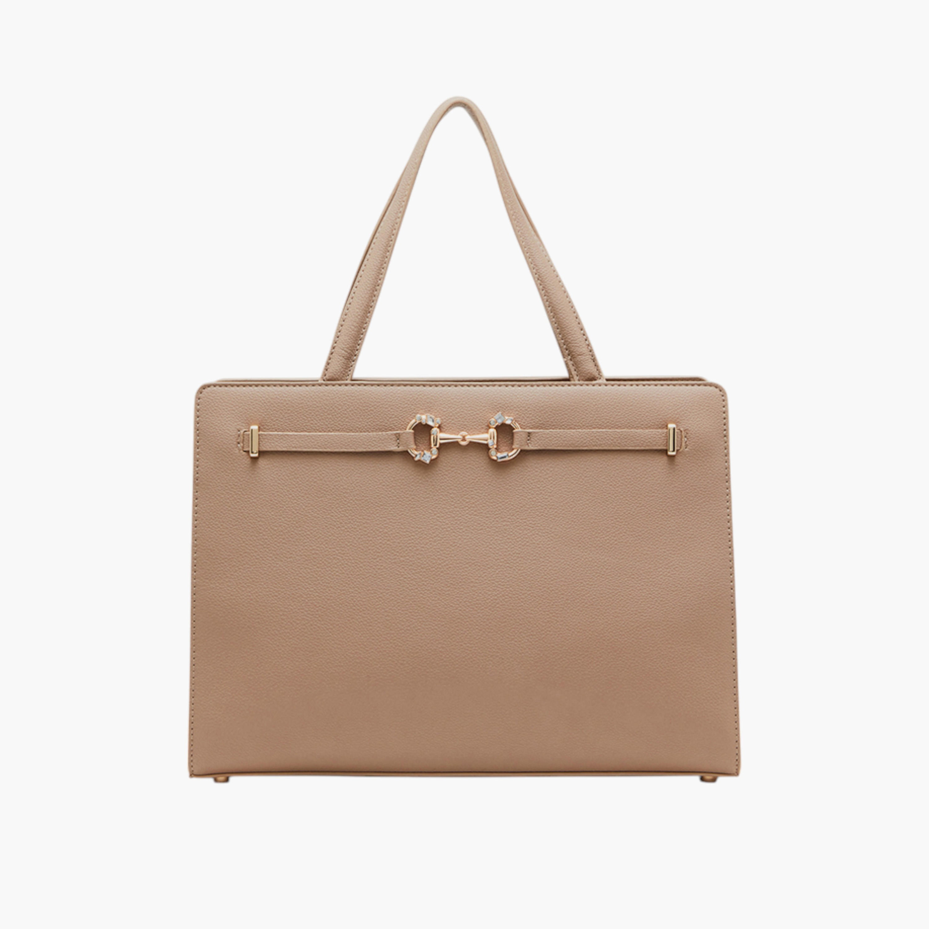 شنطة توتي سادة بمقابض مزدوجة وسحاب إغلاق من آن كلاين-women-bagsandwallets-handbags-image-3