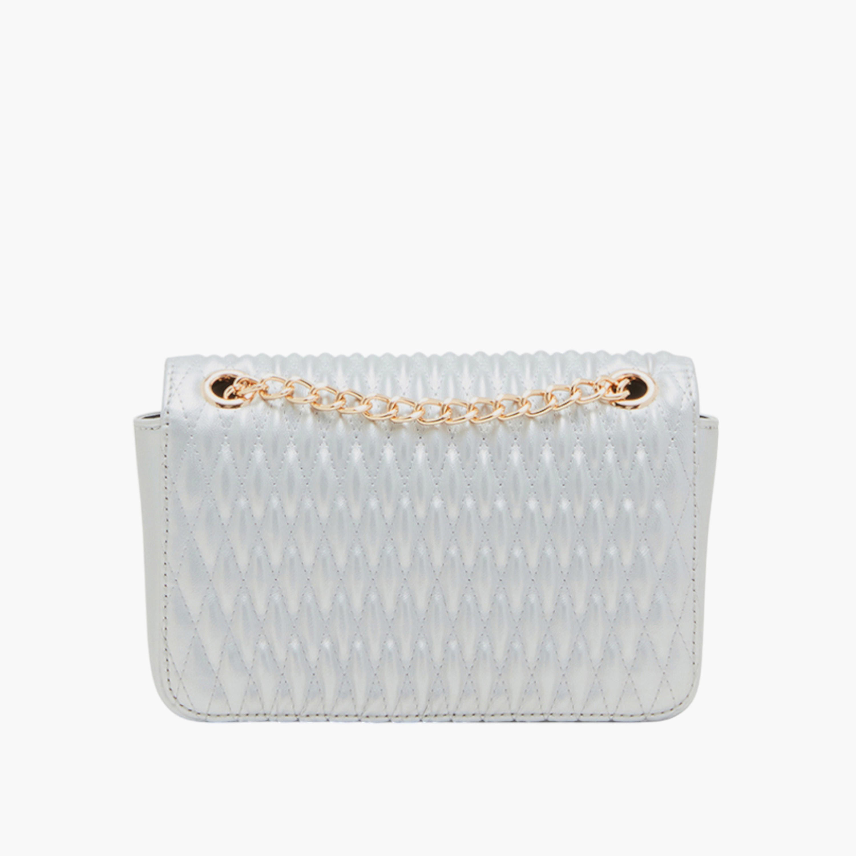 شنطة كروس بودي مبطنة بحزام سلسلة وطية إغلاق من آن كلاين-women-bagsandwallets-handbags-image-3