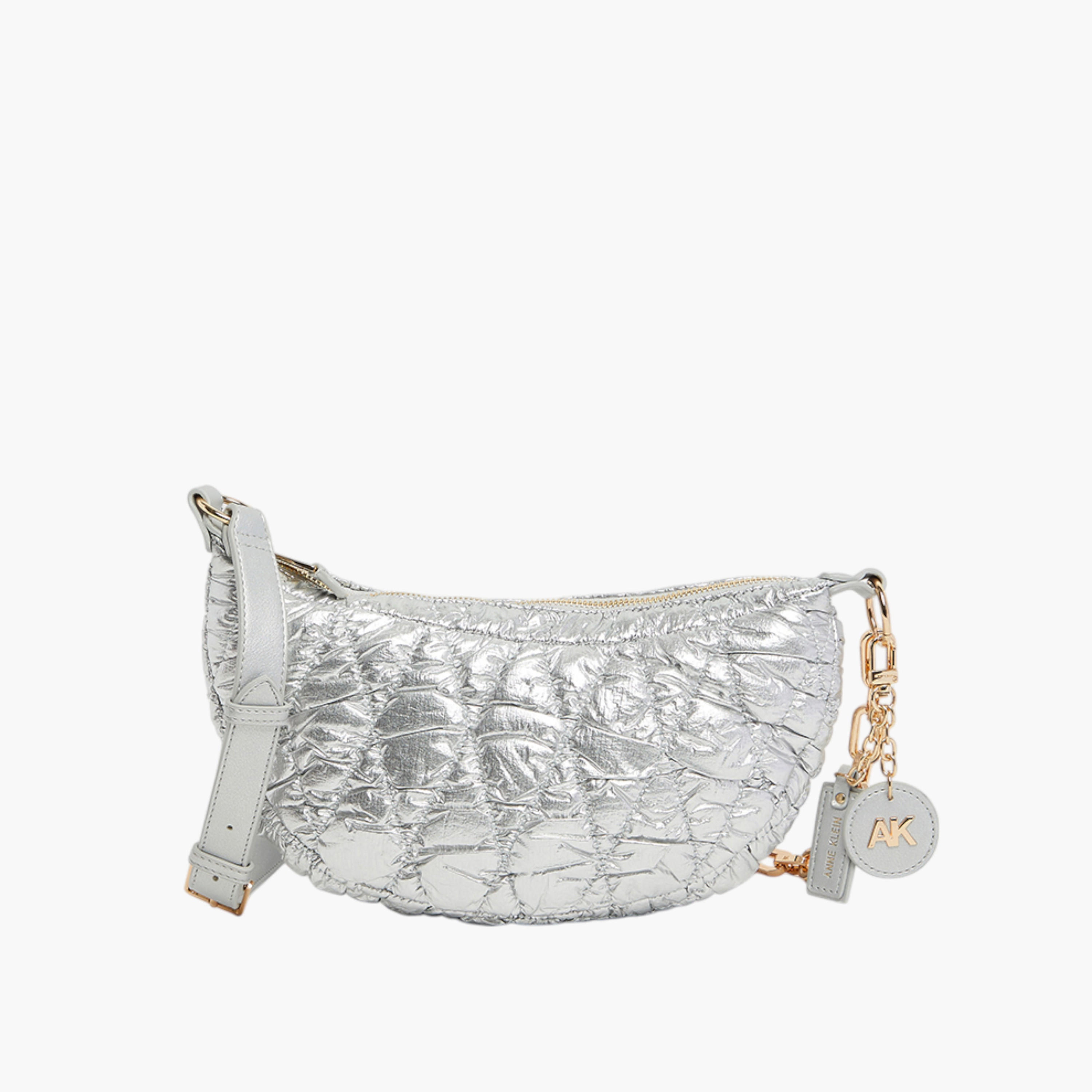 Anne Klein Quilted Crossbody Bag with Zip Closure and Chain Strap-women-bagsandwallets-handbags-image-1