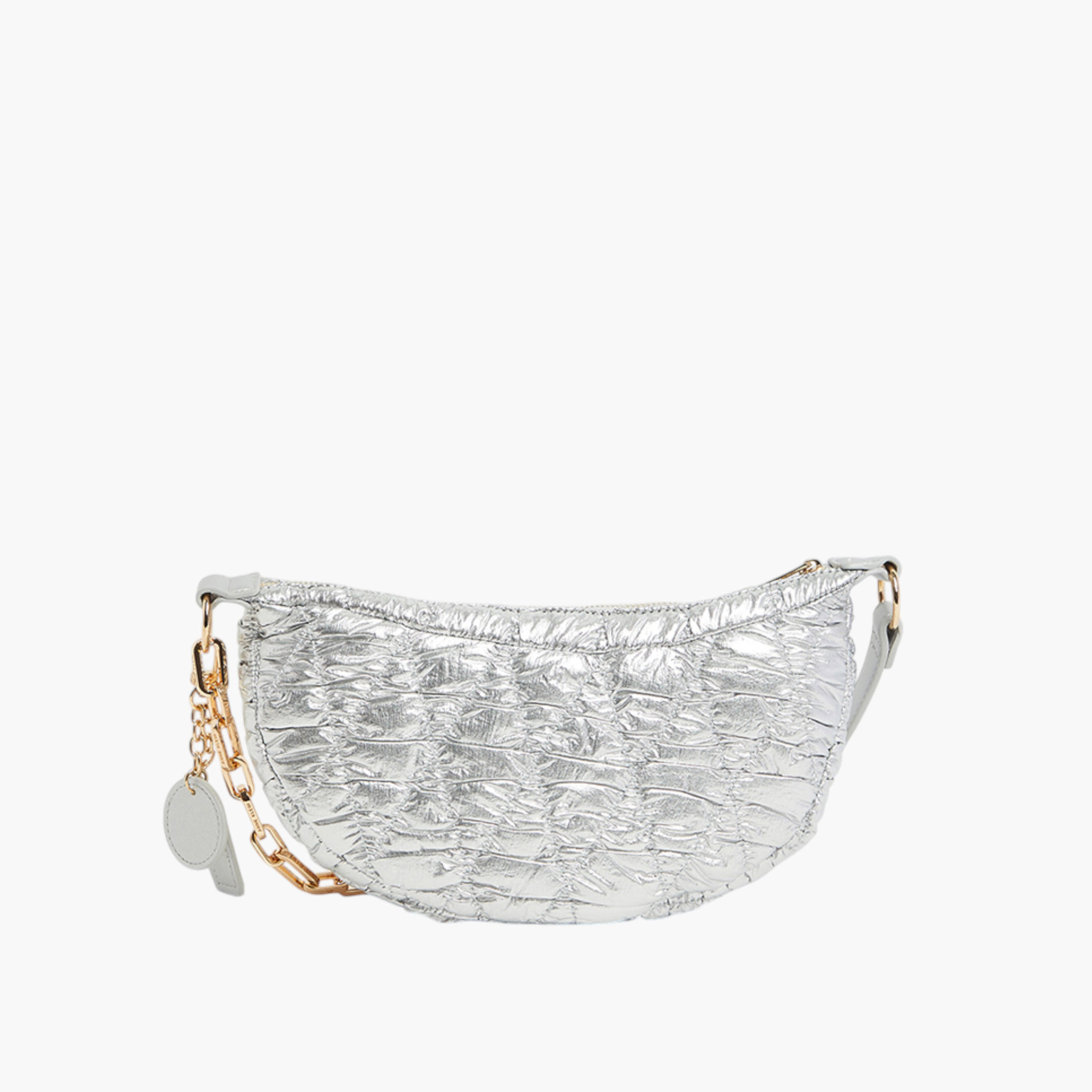 شنطة كروس بودي مبطّنة بحزام سلسلة وسحّاب إغلاق من آن كلاين-women-bagsandwallets-handbags-image-3