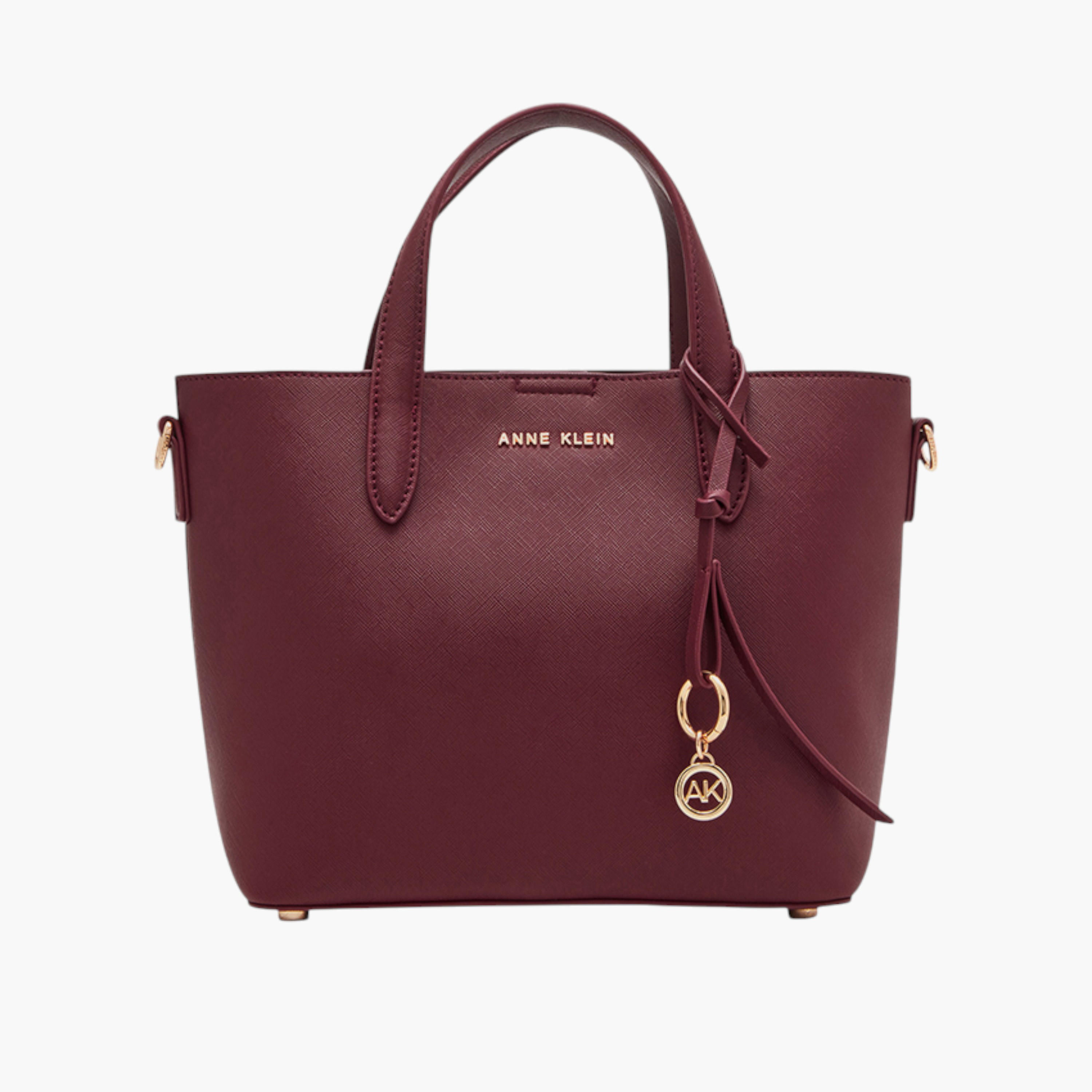 شنطة توتي بارزة الملمس بمقابض مزدوجة وزر إغلاق من آن كلاين-women-bagsandwallets-handbags-image-1
