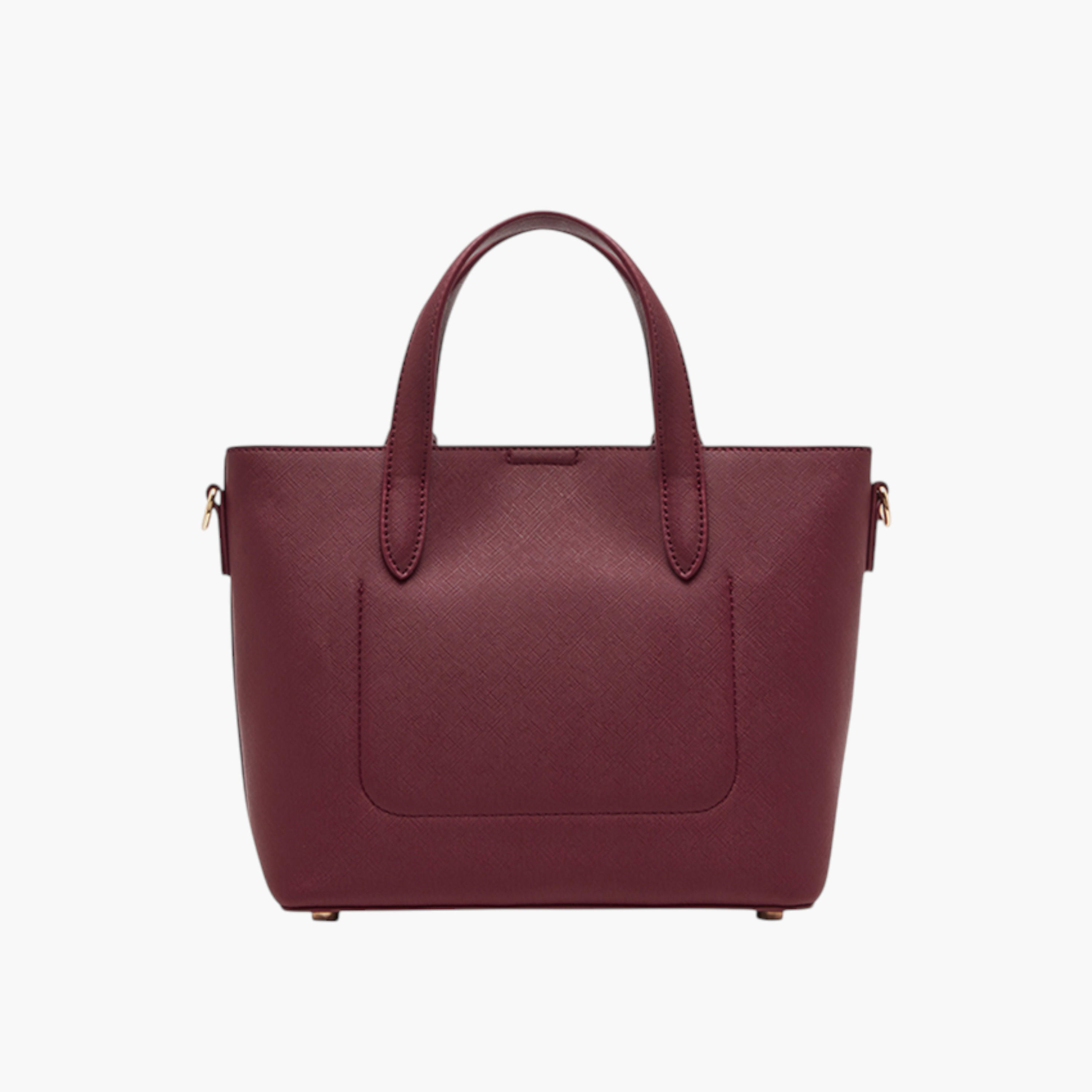Anne Klein Textured Tote Bag with Double Handle and Button Closure-women-bagsandwallets-handbags-image-2