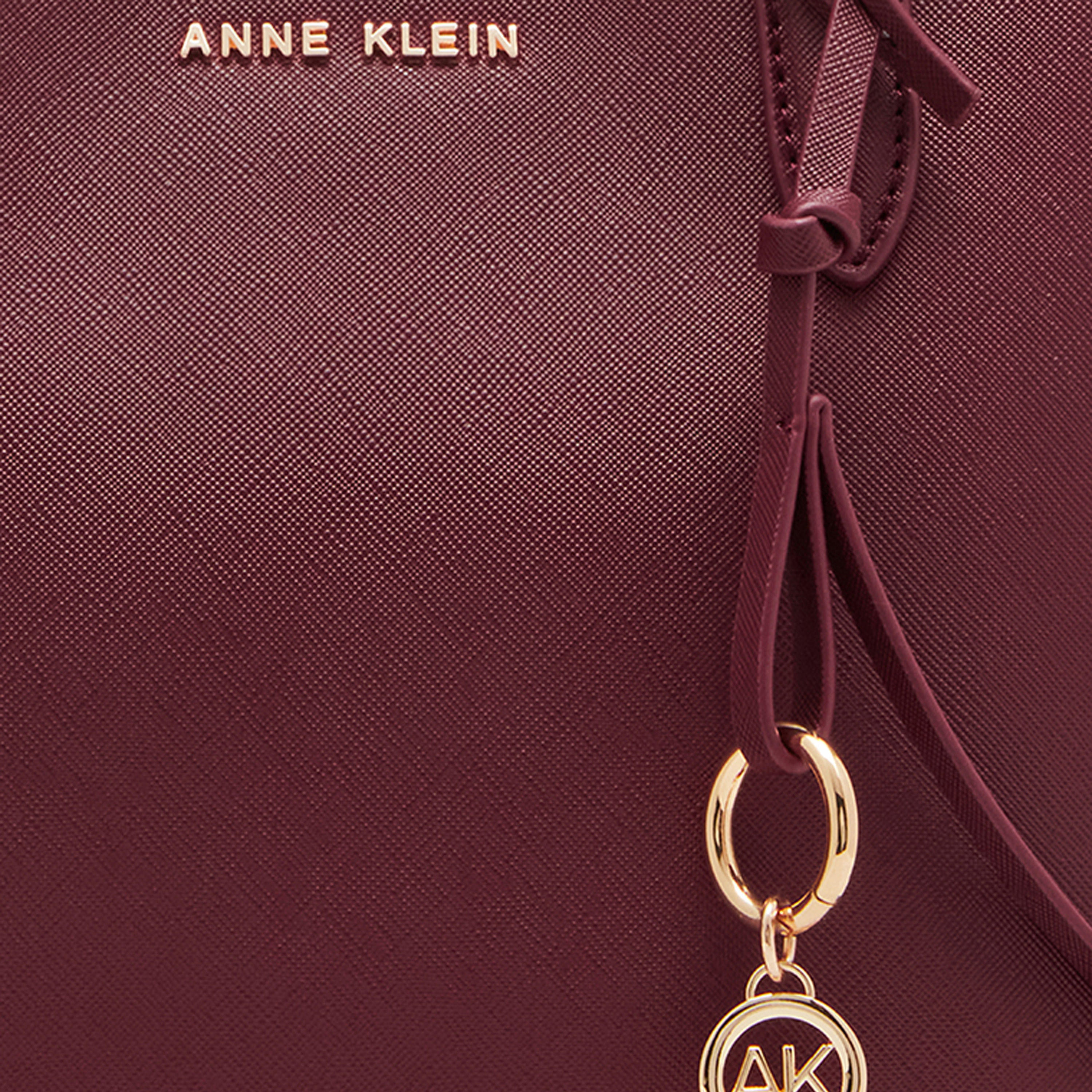 شنطة توتي بارزة الملمس بمقابض مزدوجة وزر إغلاق من آن كلاين-women-bagsandwallets-handbags-image-5