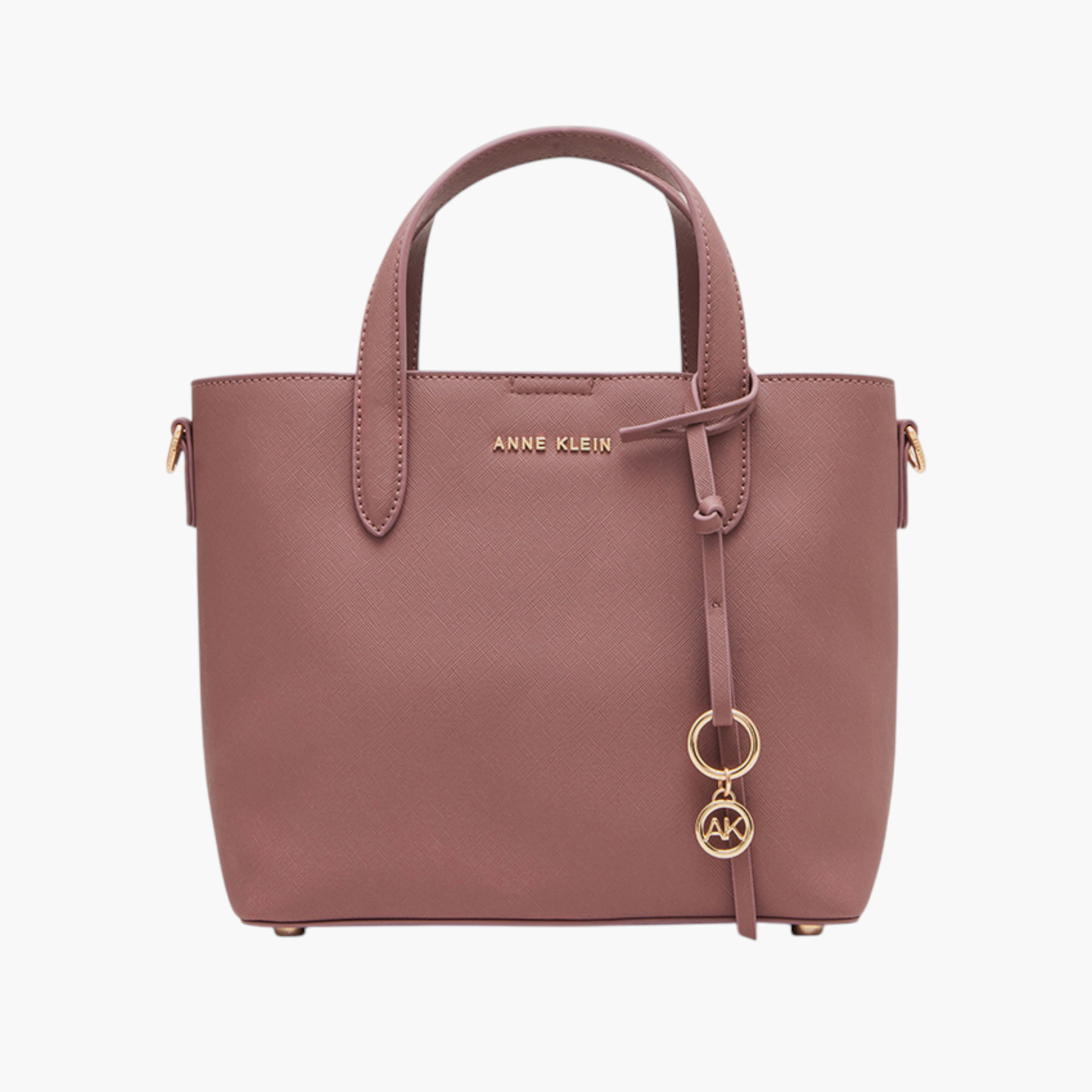شنطة توتي بارزة الملمس بمقابض مزدوجة وزر إغلاق من آن كلاين-women-bagsandwallets-handbags-image-1