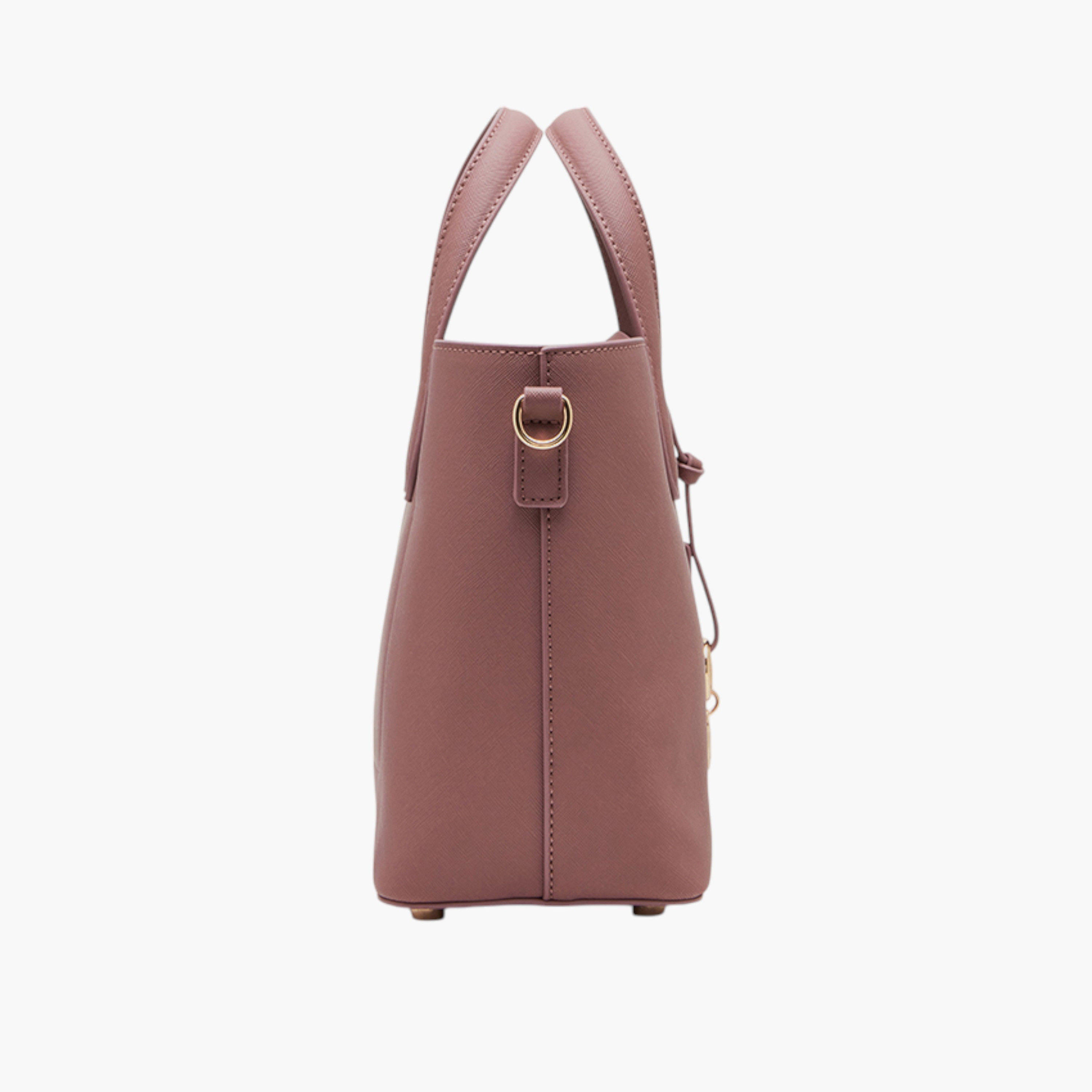 شنطة توتي بارزة الملمس بمقابض مزدوجة وزر إغلاق من آن كلاين-women-bagsandwallets-handbags-image-2