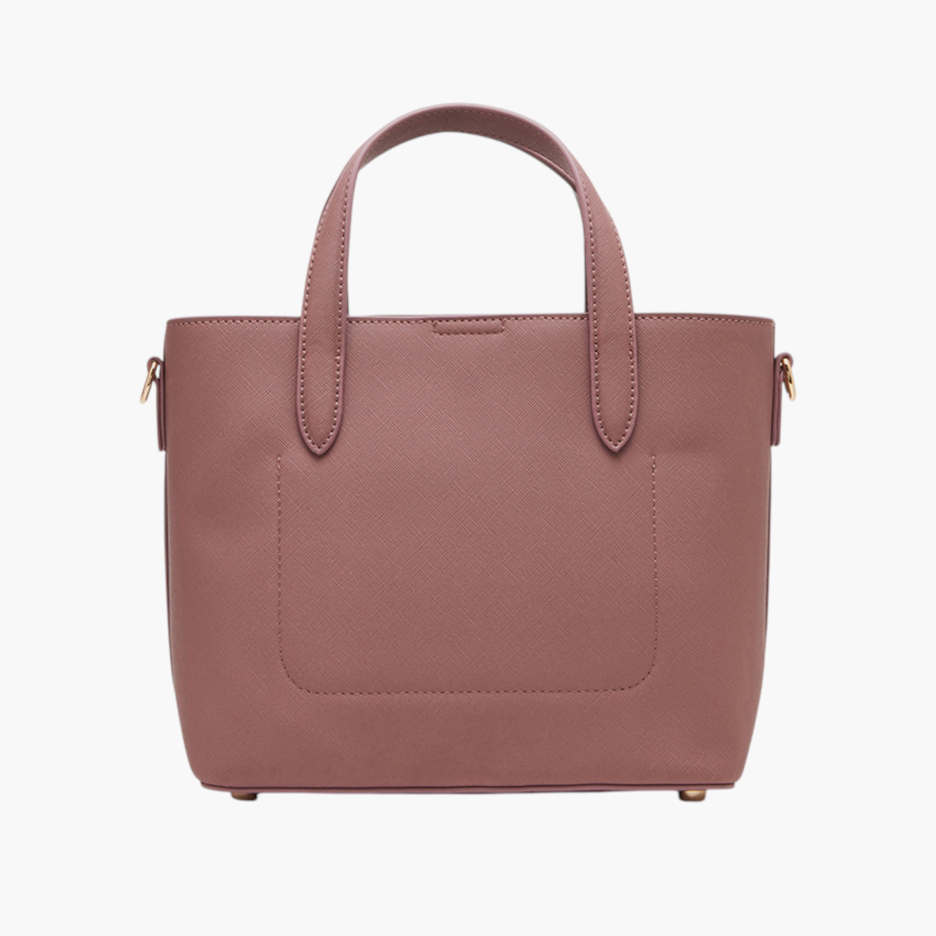 شنطة توتي بارزة الملمس بمقابض مزدوجة وزر إغلاق من آن كلاين-women-bagsandwallets-handbags-image-3
