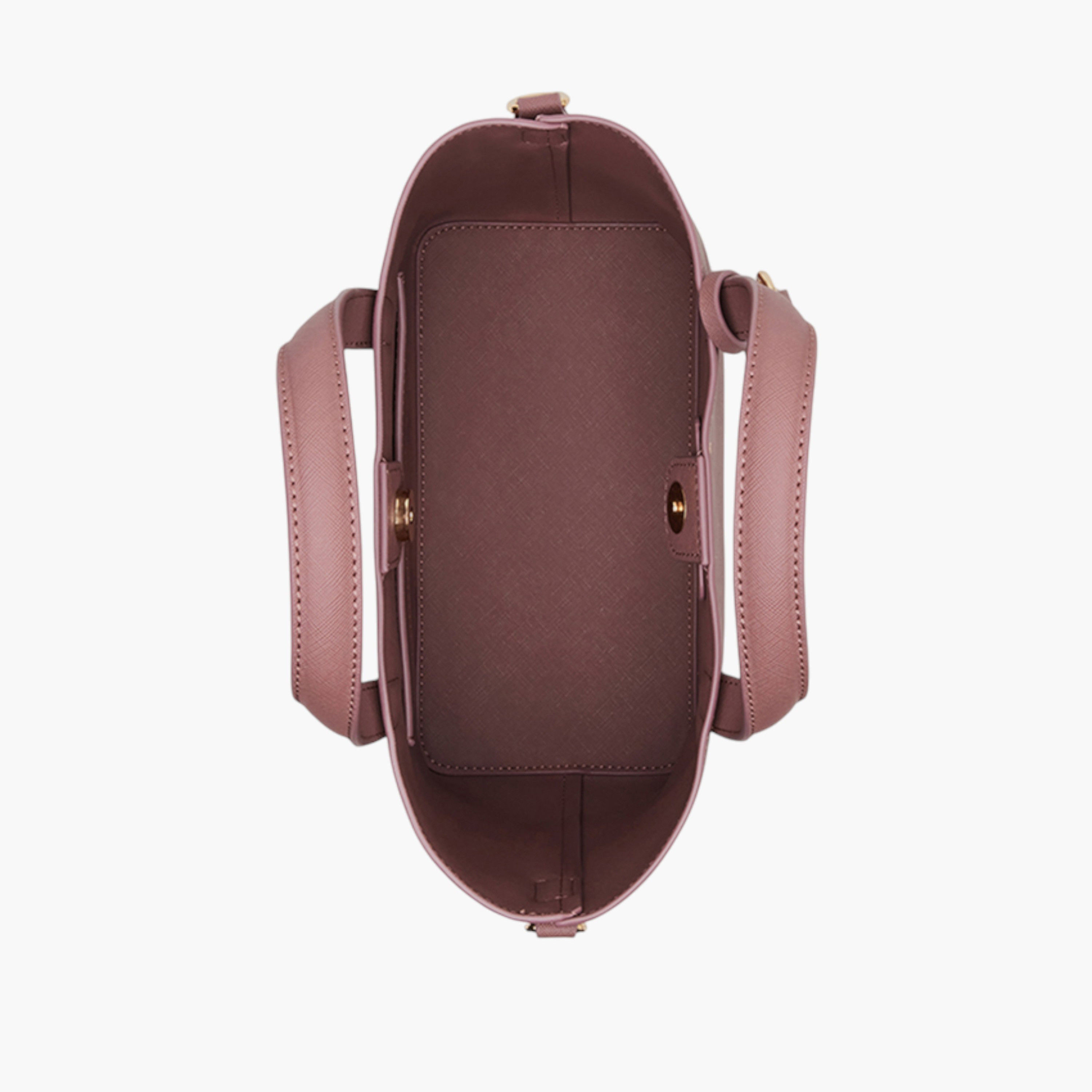 شنطة توتي بارزة الملمس بمقابض مزدوجة وزر إغلاق من آن كلاين-women-bagsandwallets-handbags-image-4