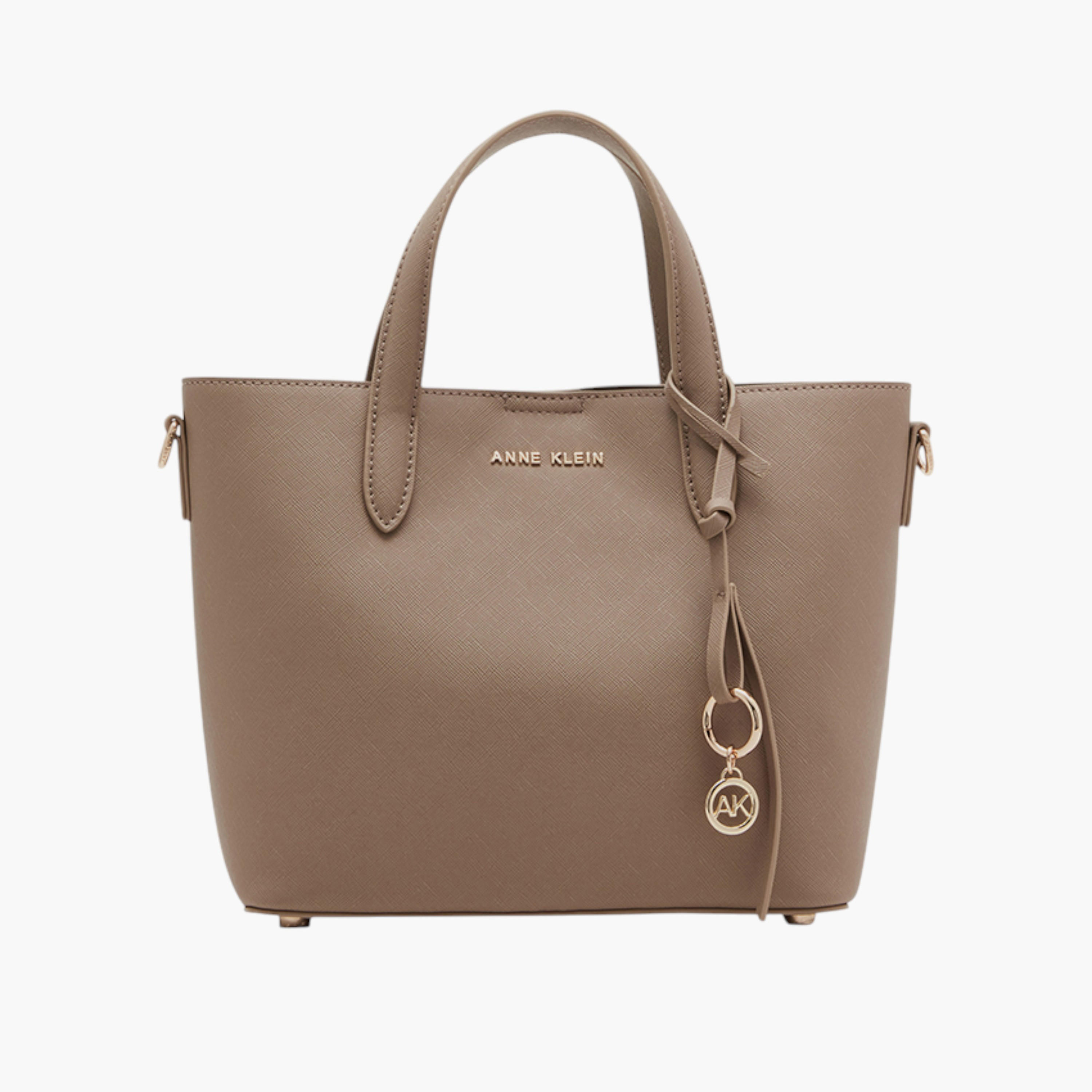 شنطة توتي بارزة الملمس بمقابض مزدوجة وزر إغلاق من آن كلاين-women-bagsandwallets-handbags-image-1