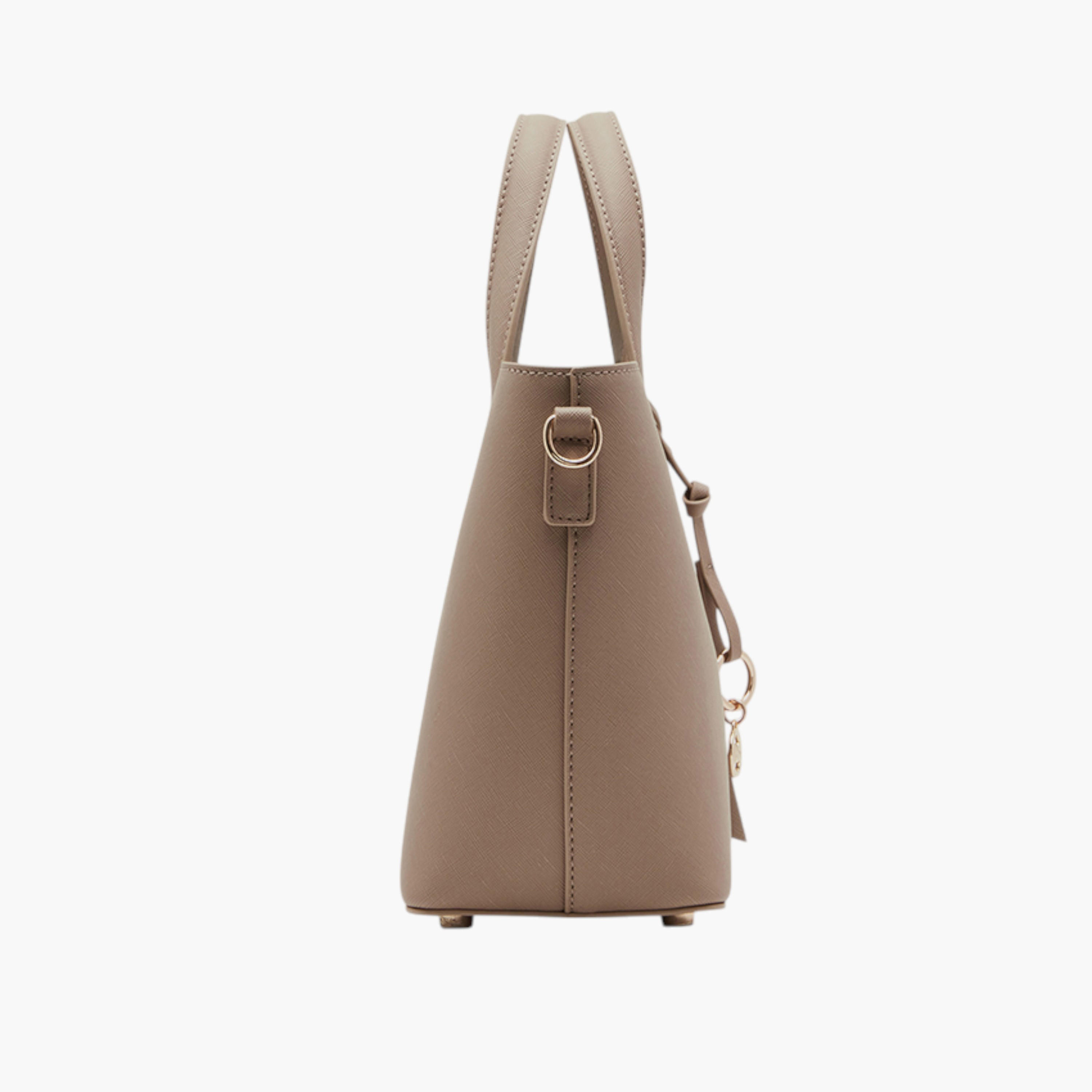 Anne Klein Textured Tote Bag with Double Handle and Button Closure-women-bagsandwallets-handbags-image-2