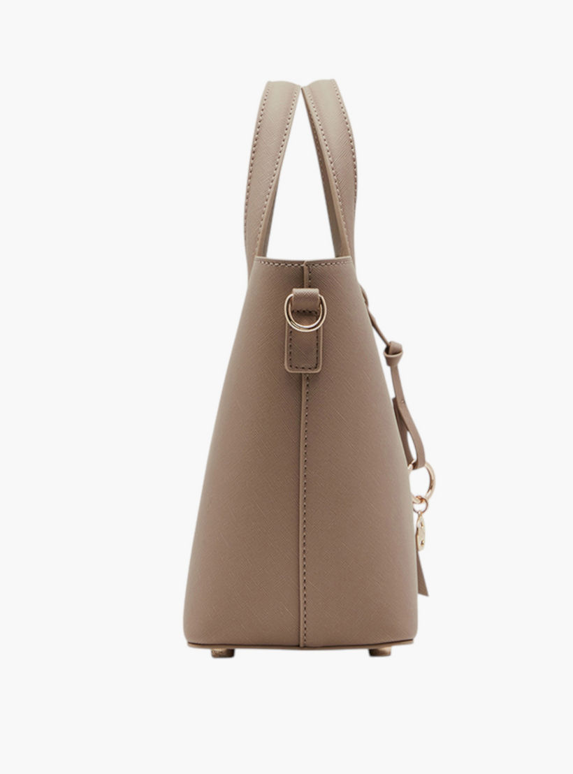Anne Klein Textured Tote Bag with Double Handle and Button Closure-women-bagsandwallets-handbags-image-2