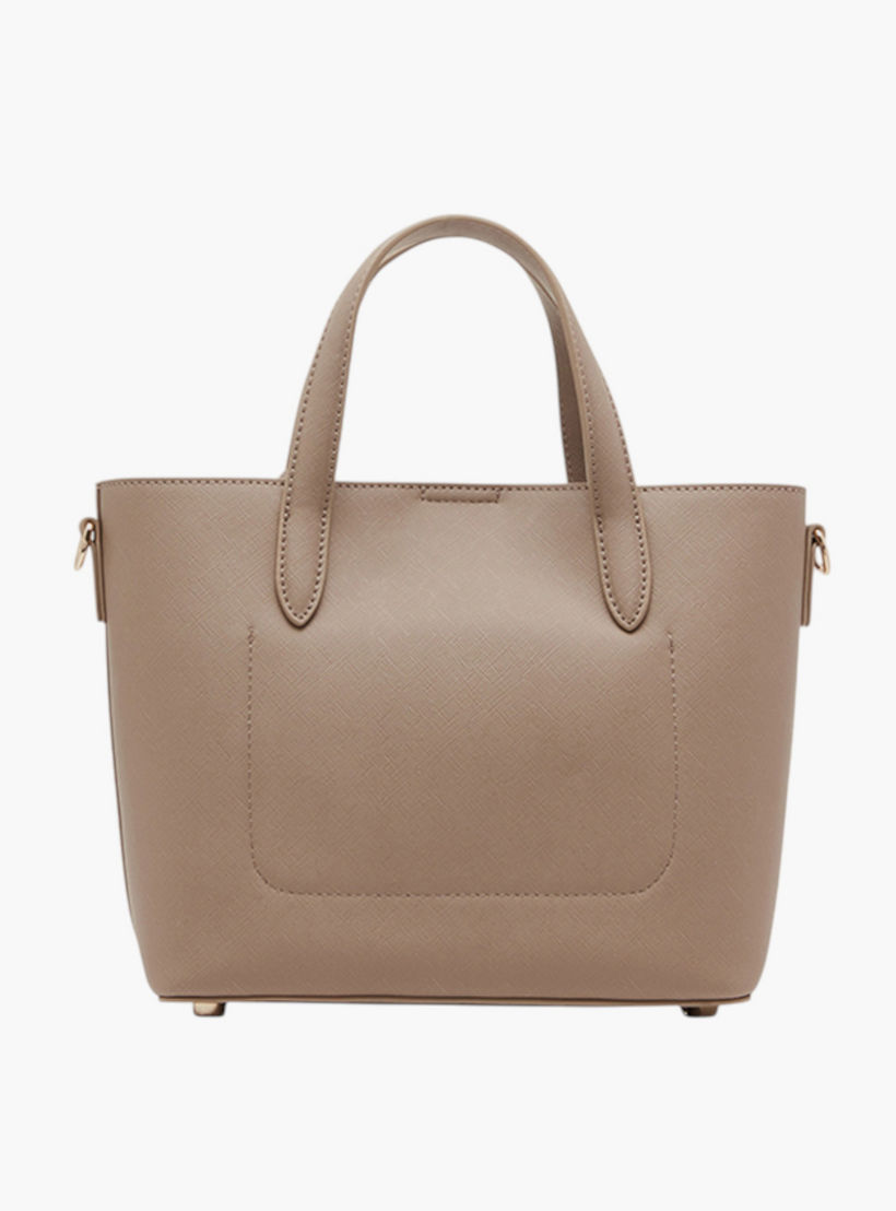 Anne Klein Textured Tote Bag with Double Handle and Button Closure-women-bagsandwallets-handbags-image-3