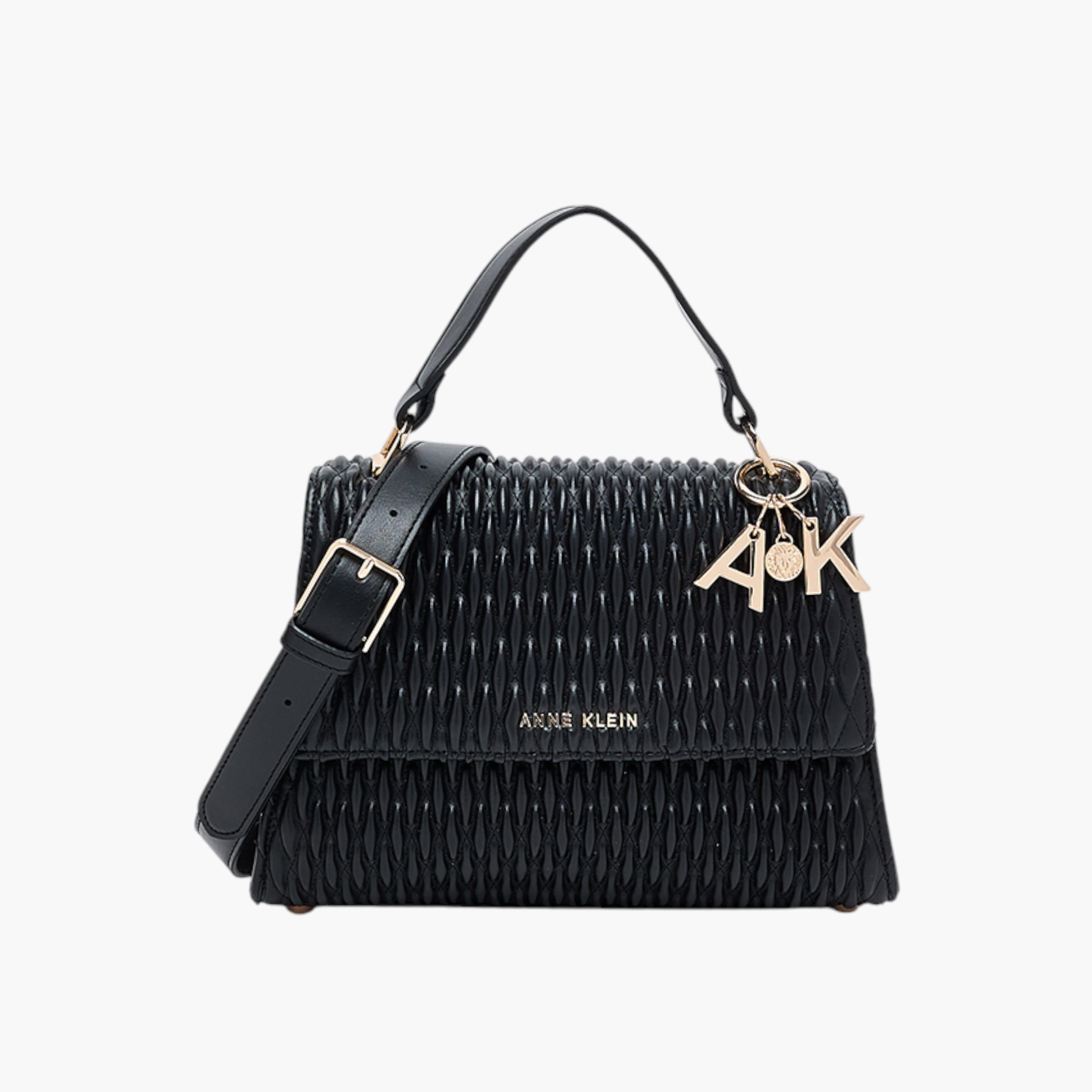 شنطة كروس بودي بارزة الملمس بطية إغلاق وحزام قابل للفصل من آن كلاين-women-bagsandwallets-handbags-image-1