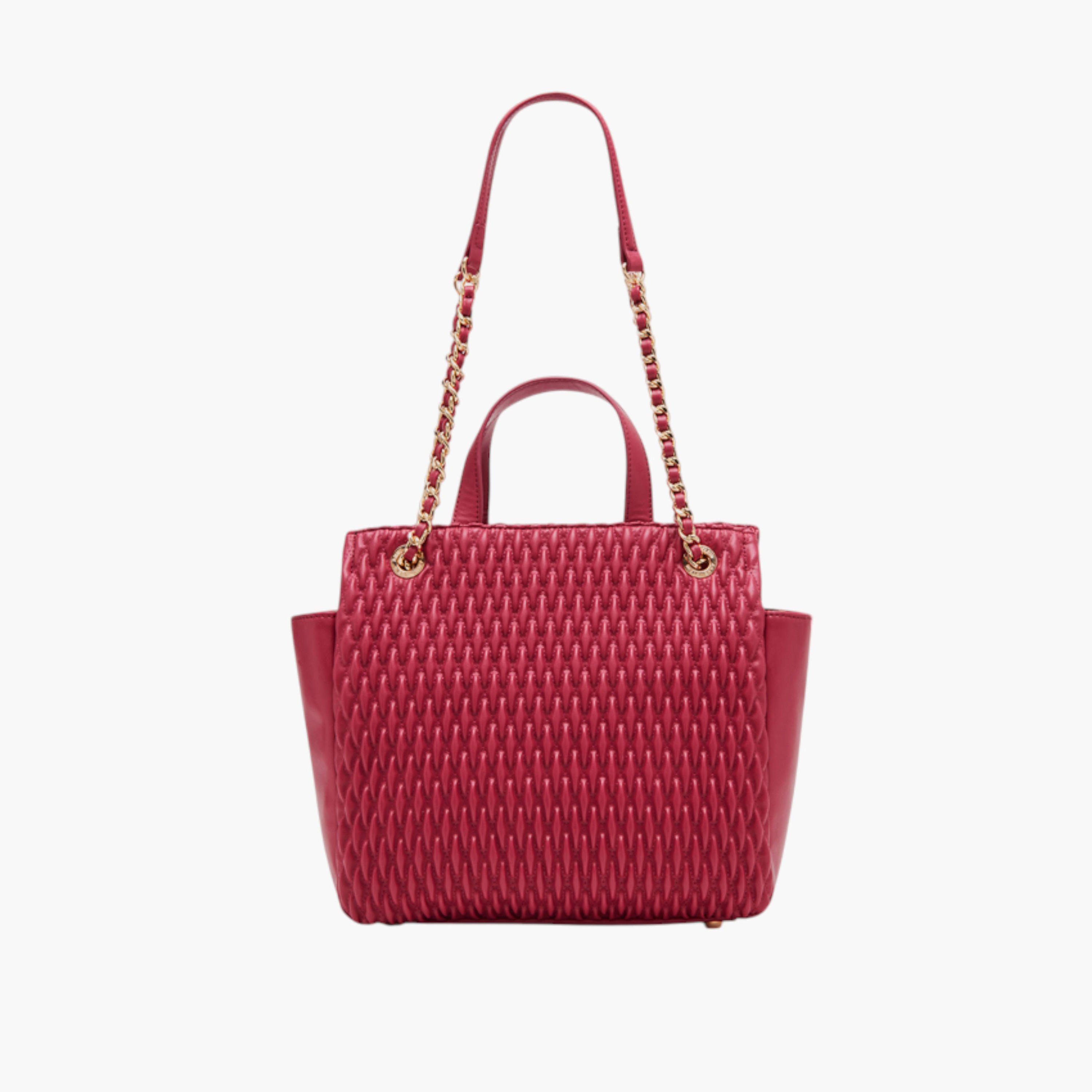 Anne Klein Quilted Tote Bag with Button Closure and Chain Strap-women-bagsandwallets-handbags-image-1