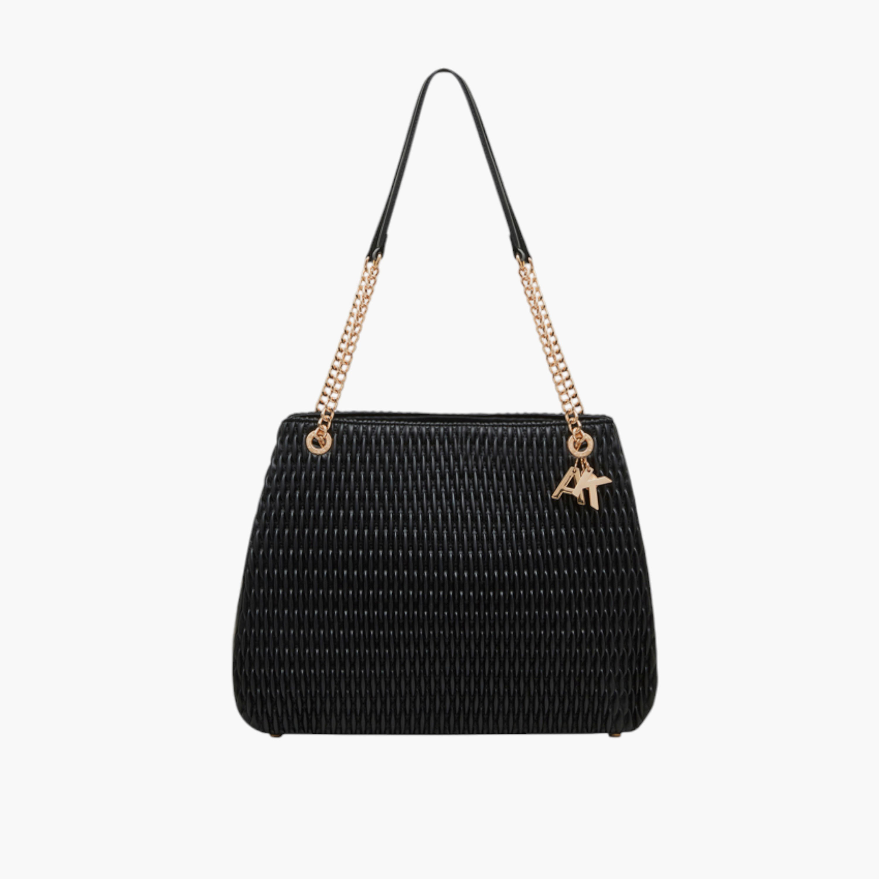 Anne Klein Textured Tote Bag with Button Closure and Chain Strap-women-bagsandwallets-handbags-image-1