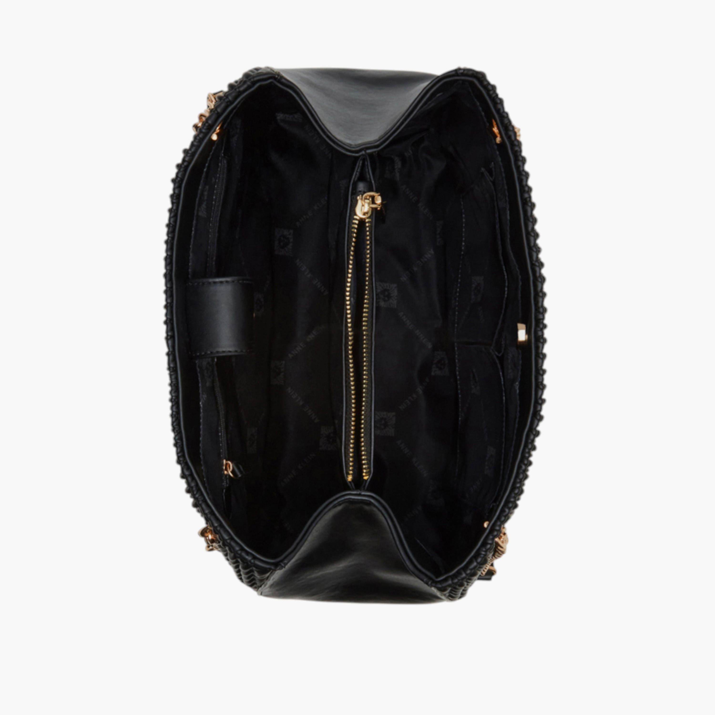 Anne Klein Textured Tote Bag with Button Closure and Chain Strap-women-bagsandwallets-handbags-image-3