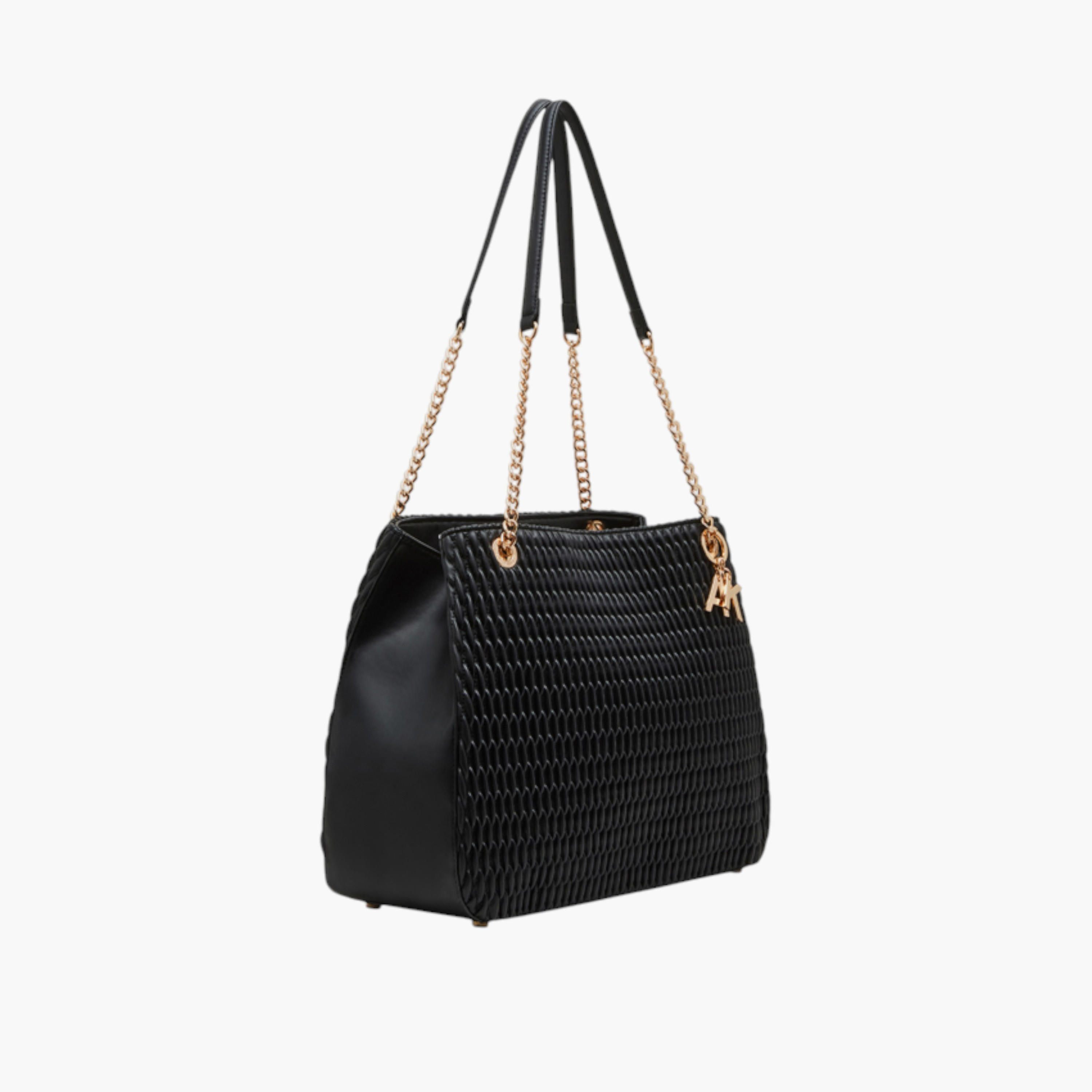Anne Klein Textured Tote Bag with Button Closure and Chain Strap-women-bagsandwallets-handbags-image-4