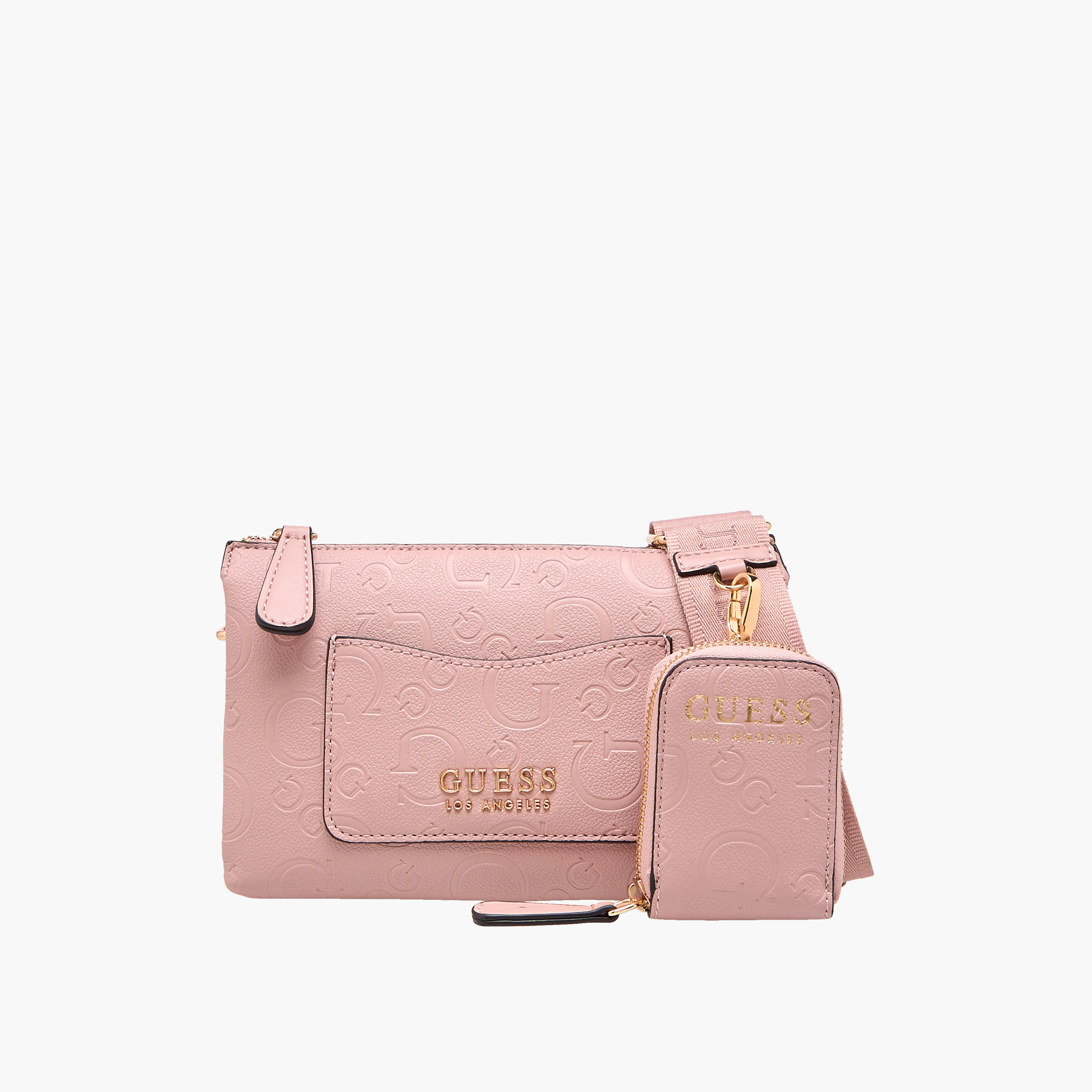 Guess Niko Monogram Embossed Crossbody Bag with Card and Pouch Set-women-bagsandwallets-handbags-image-1