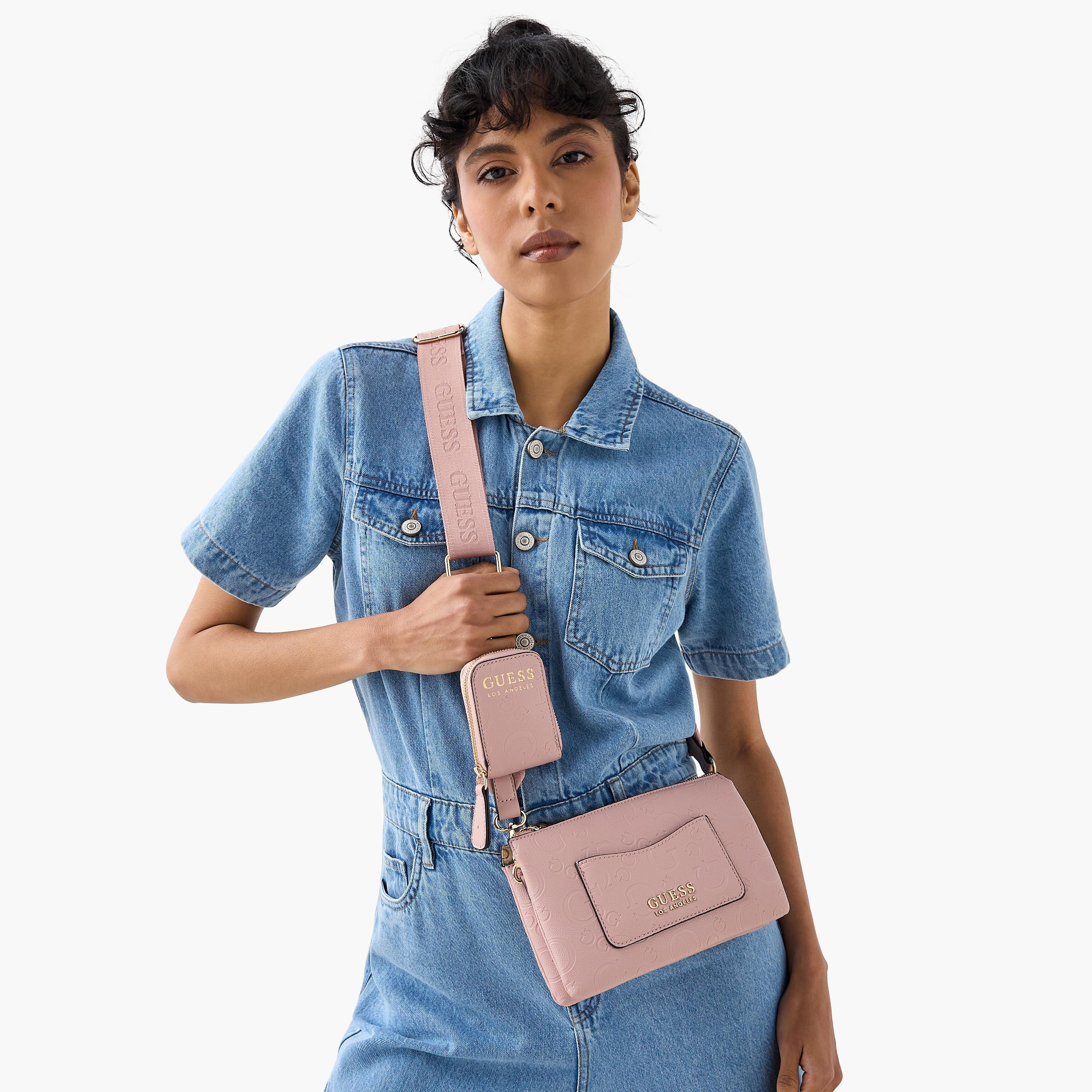 Guess Niko Monogram Embossed Crossbody Bag with Card and Pouch Set-women-bagsandwallets-handbags-image-2