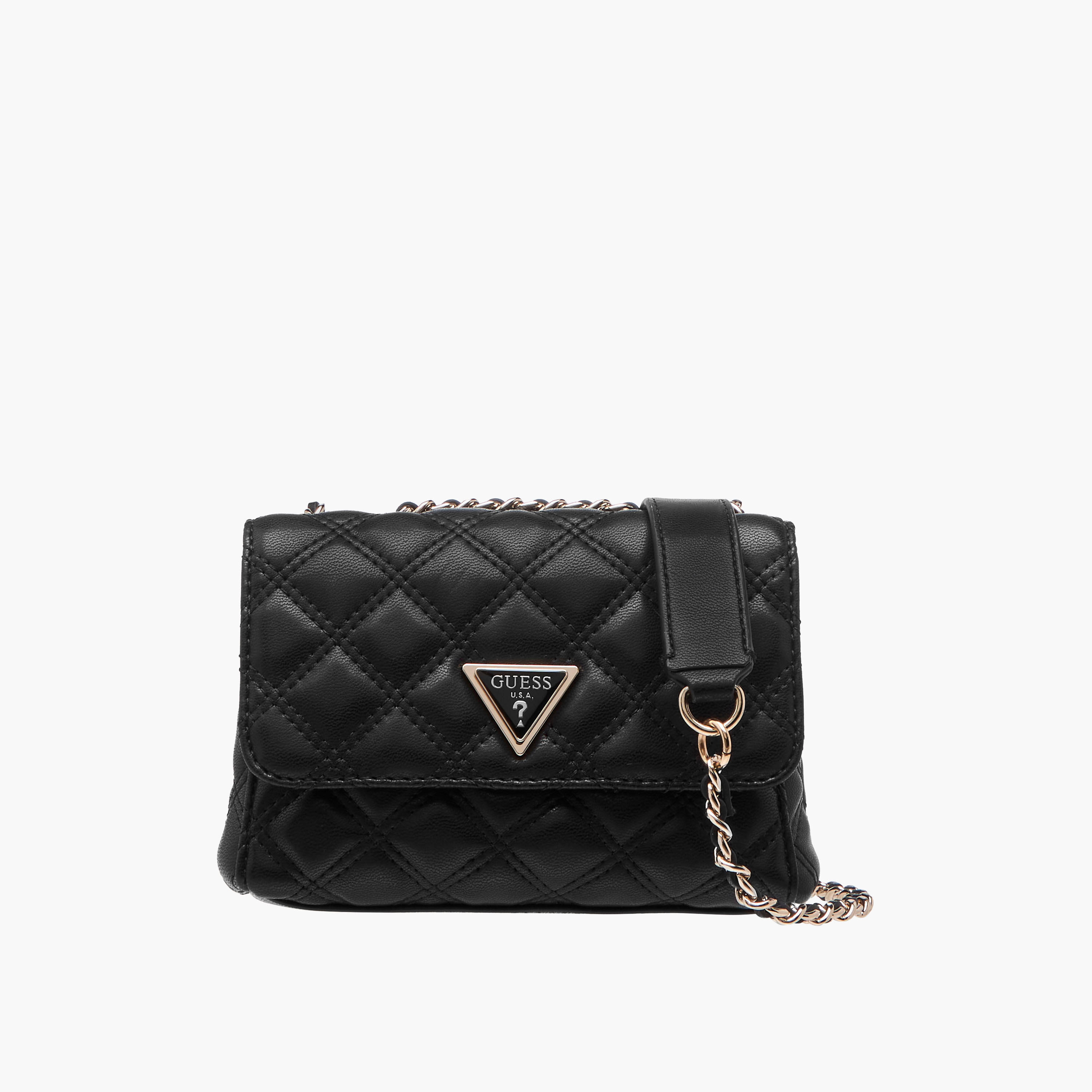 Guess Niko Quilted Crossbody Bag with Chain Strap-women-bagsandwallets-handbags-image-1