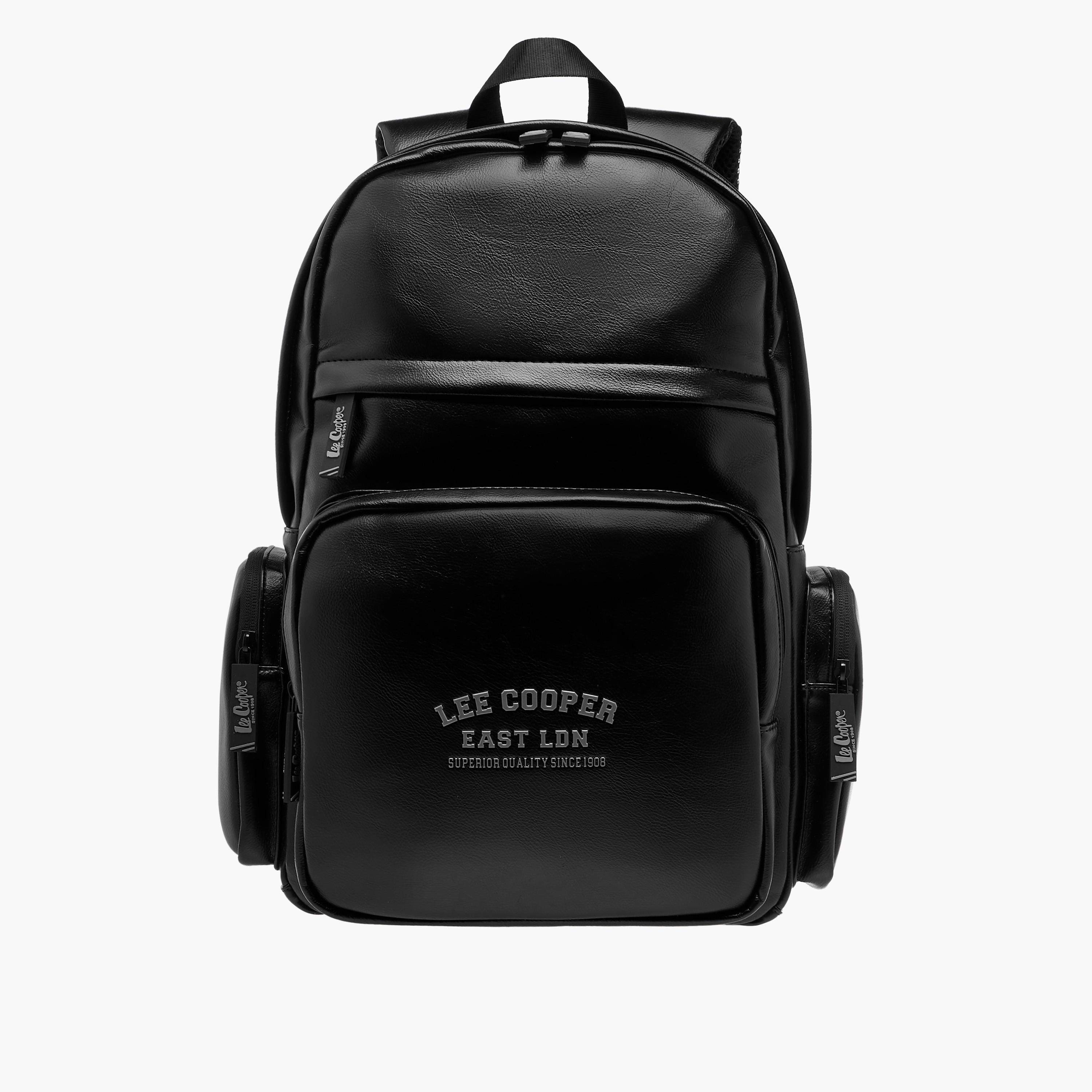 Lee Cooper Logo Detail Backpack with Adjustable Straps and Zip Closure - 32x45 cm-men-bags-image-1